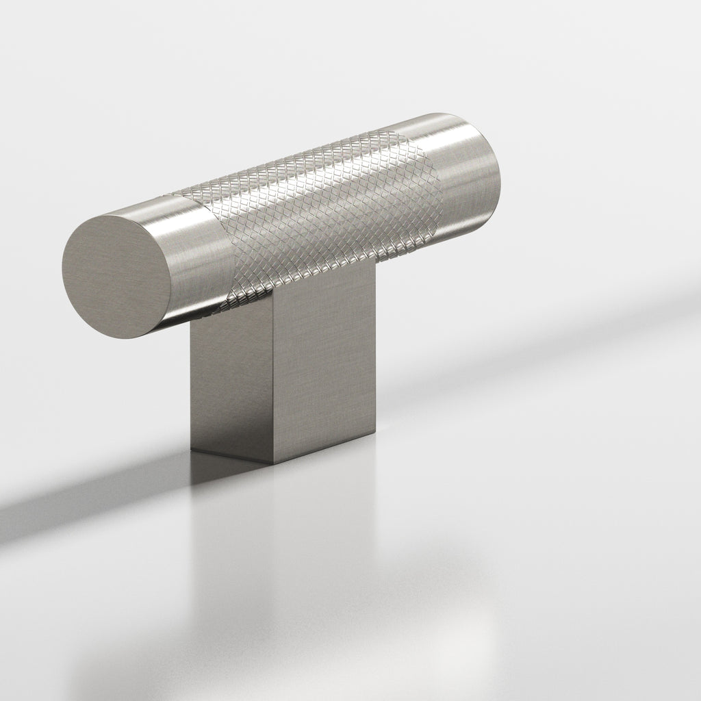 Colonial Bronze Series 571 2" Round Diamond-Knurled Cabinet T-Knob With Rectangular Post Nickel Stainless / 2"