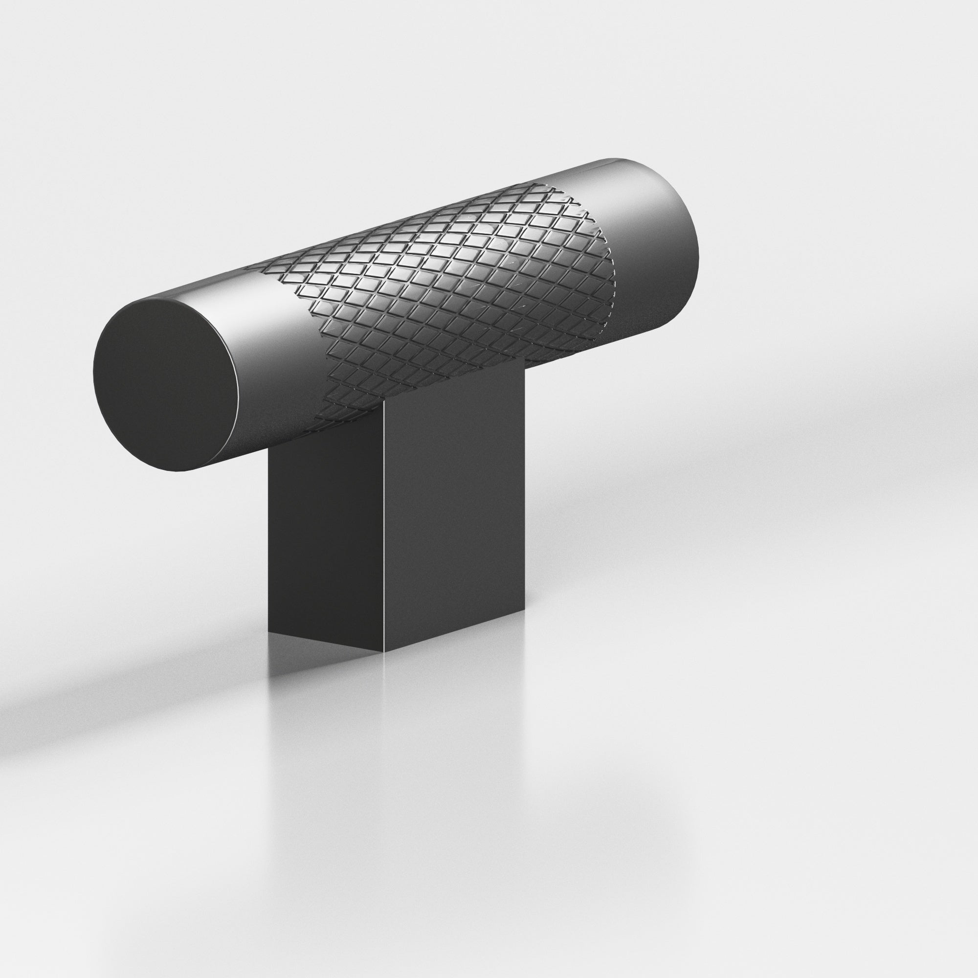 Colonial Bronze Series 571 2" Round Diamond-Knurled Cabinet T-Knob With Rectangular Post Matte Graphite / 2"