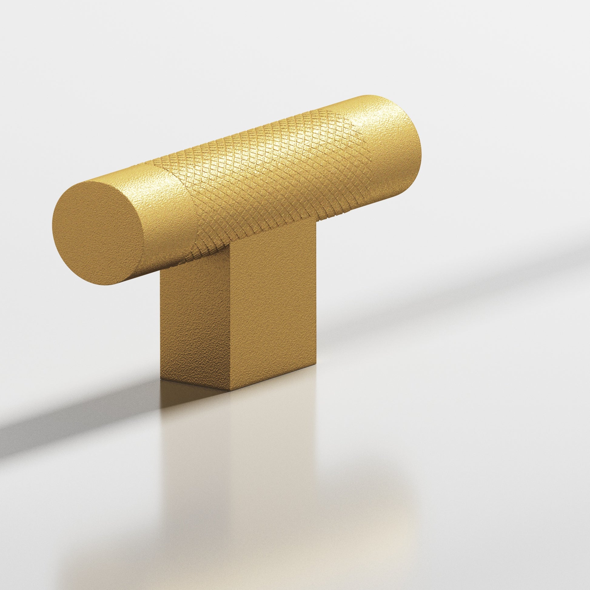 Colonial Bronze Series 571 2" Round Diamond-Knurled Cabinet T-Knob With Rectangular Post Frost Brass™ / 2"