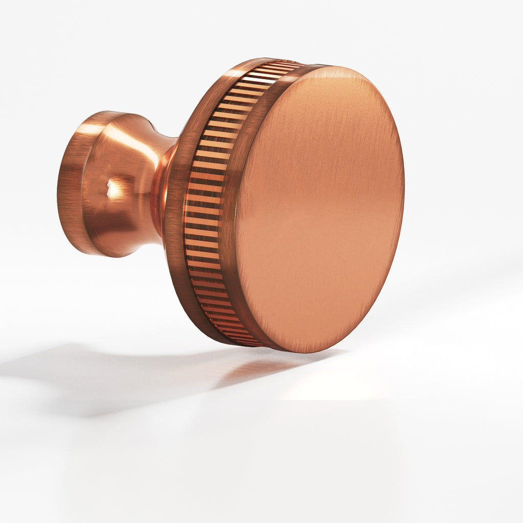 Colonial Bronze Series 585 1.5" Round Coined Sandwich Cabinet Knob Back-To-Back Shower Kit Antique Copper / 1.5"