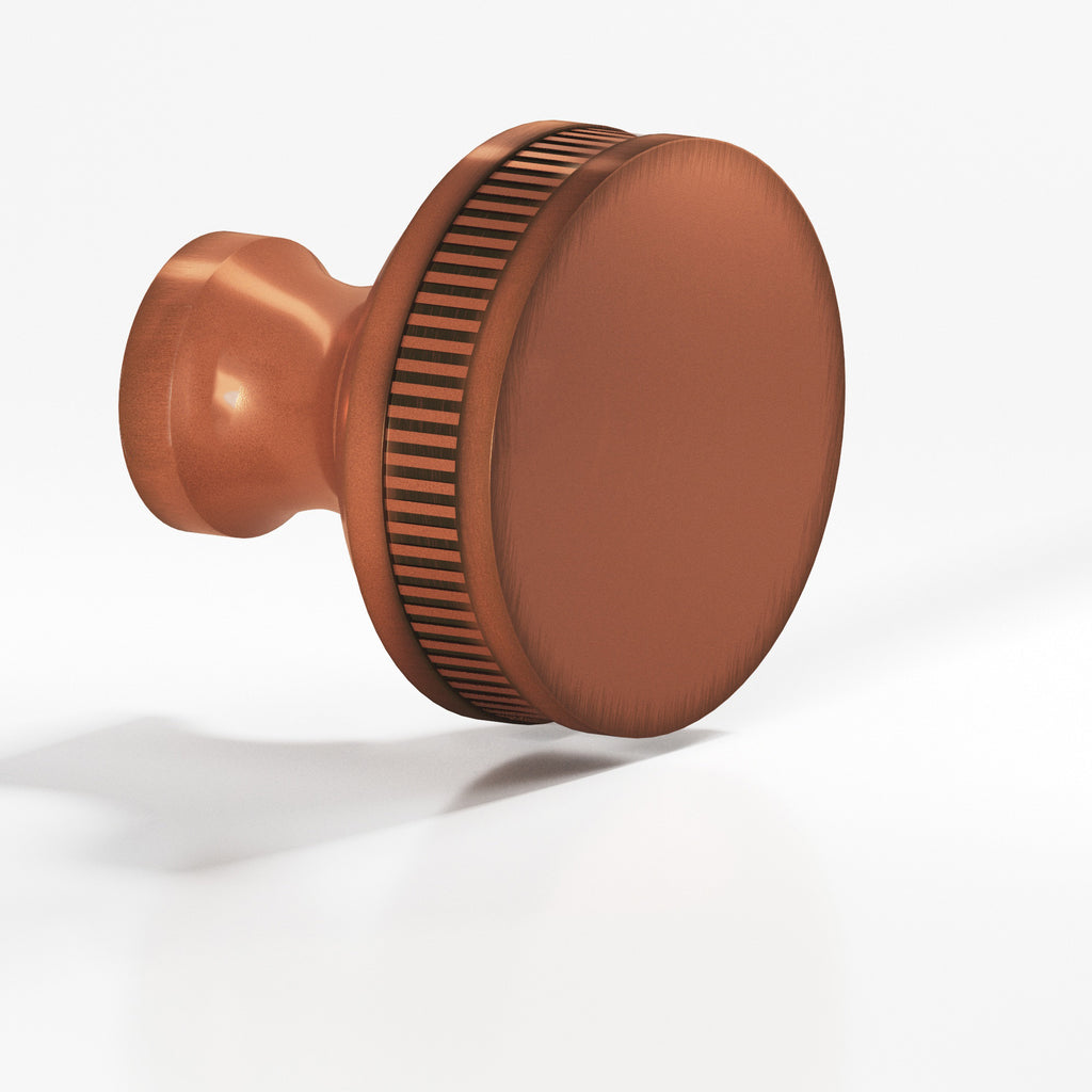 Colonial Bronze Series 585 1.5" Round Coined Sandwich Cabinet Knob Back-To-Back Shower Kit Matte Antique Copper / 1.5"