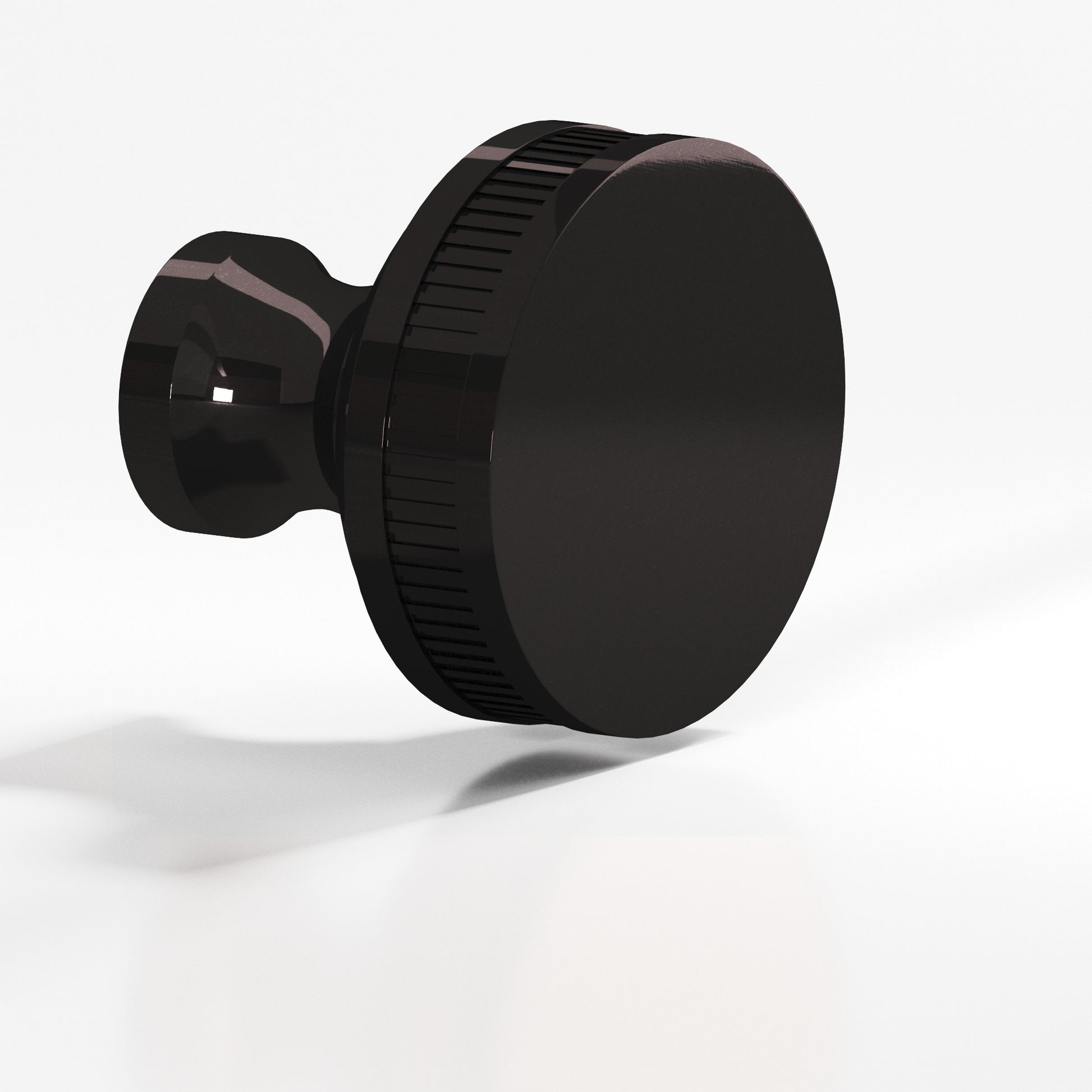 Colonial Bronze Series 583 1" Round Coined Sandwich Cabinet Knob Satin Black / 1"