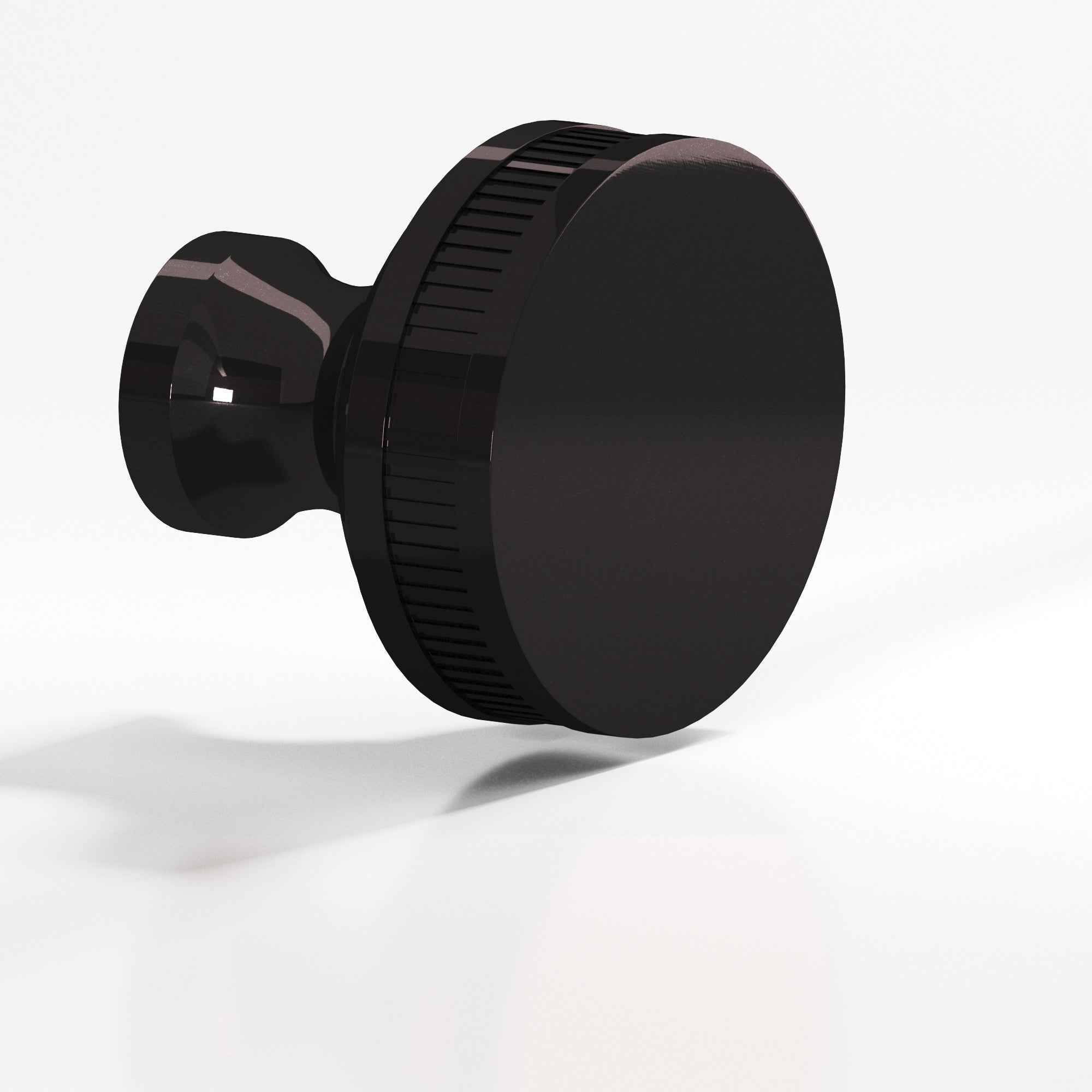 Colonial Bronze Series 583 1" Round Coined Sandwich Cabinet Knob Satin Black / 1"