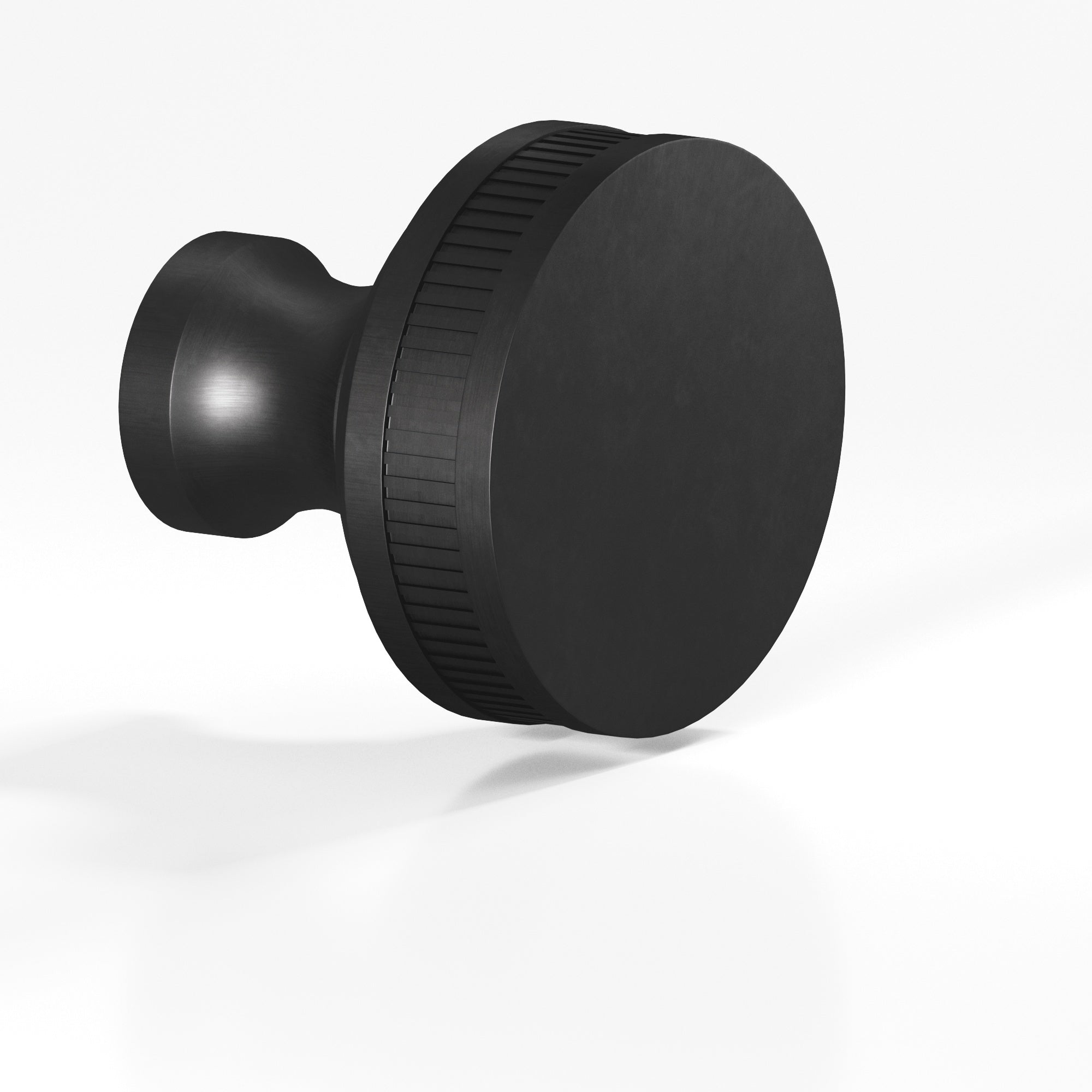 Colonial Bronze Series 585 1.5" Round Coined Sandwich Cabinet Knob Back-To-Back Shower Kit Matte Satin Black / 1.5"