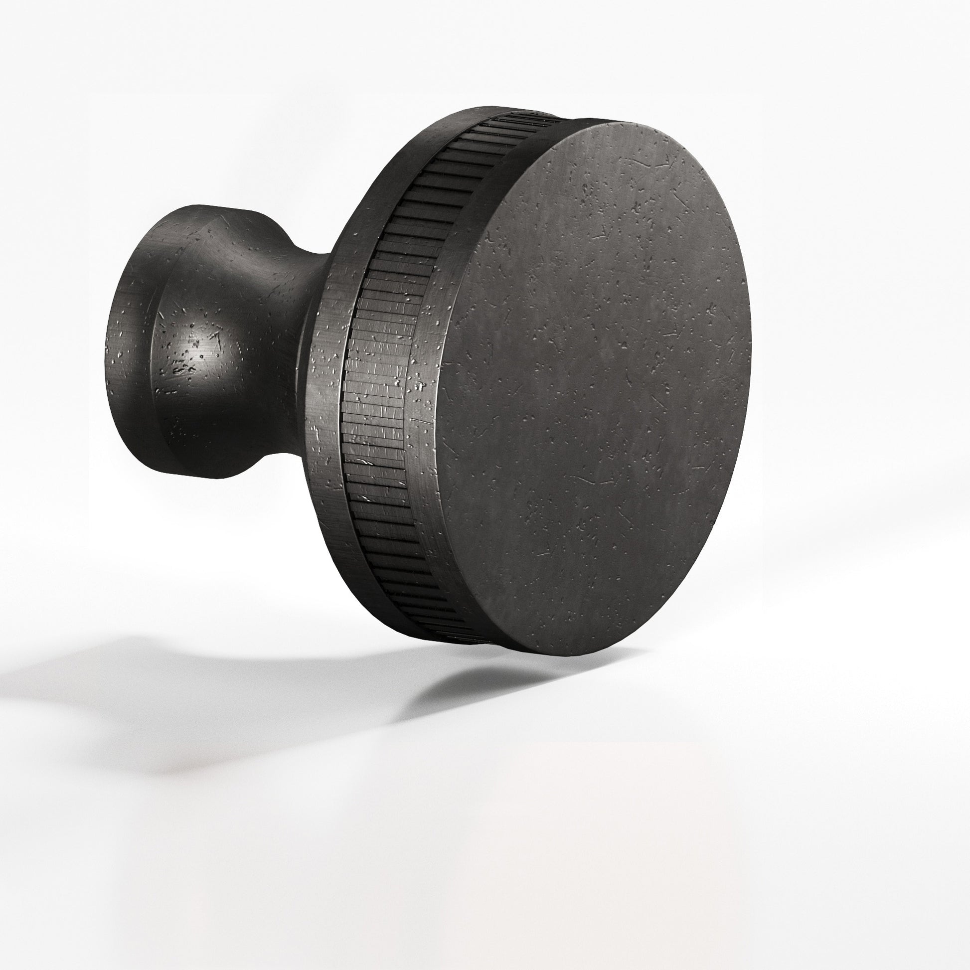 Colonial Bronze Series 583 1" Round Coined Sandwich Cabinet Knob Distressed Satin Black / 1"
