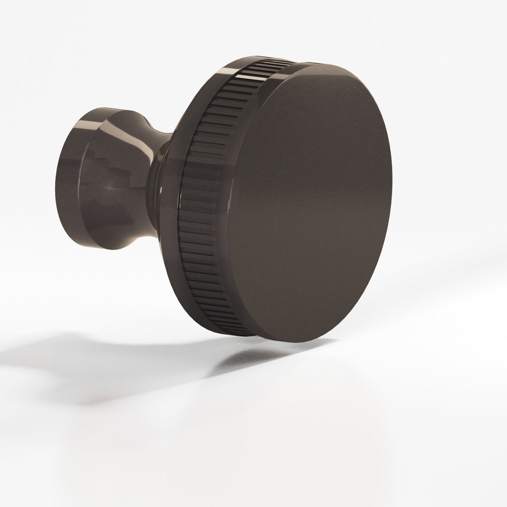Colonial Bronze Series 585 1.5" Round Coined Sandwich Cabinet Knob Back-To-Back Shower Kit Dark Statuary Bronze / 1.5"