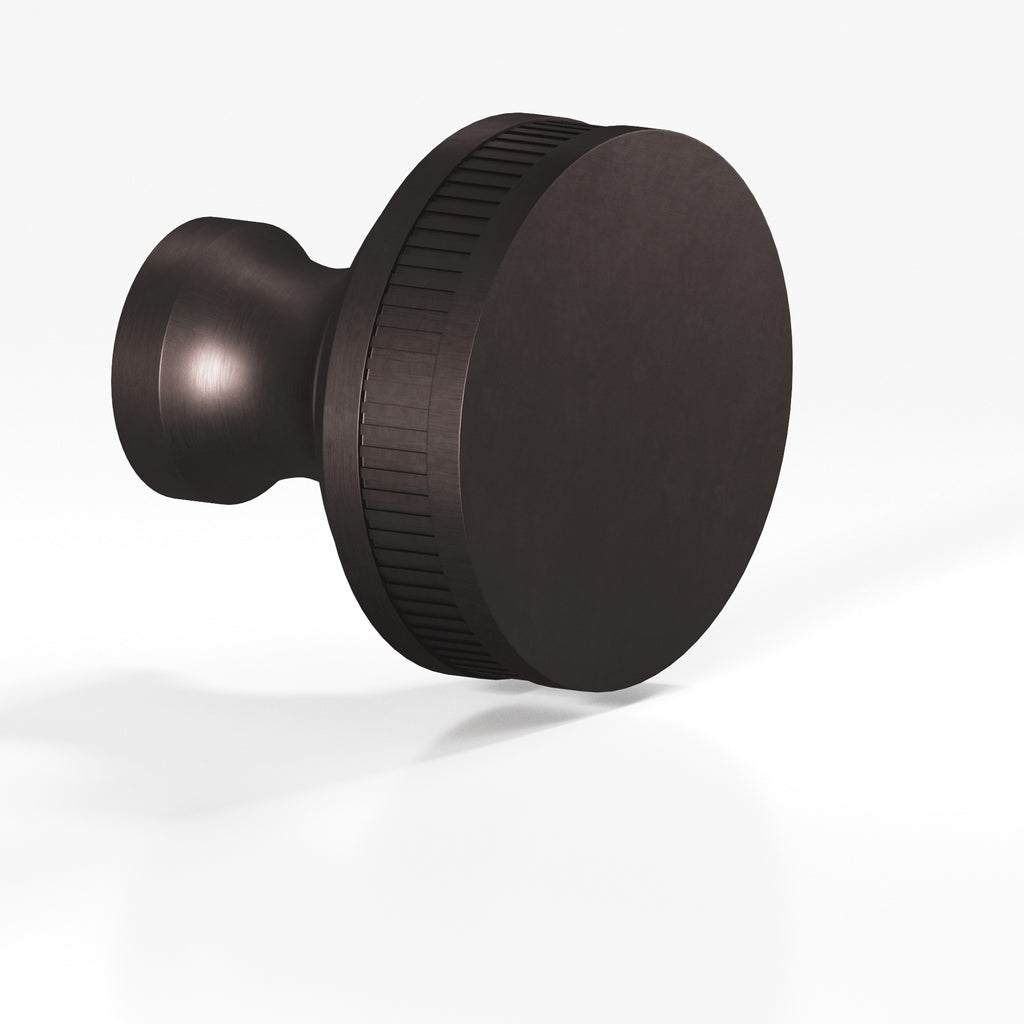 Colonial Bronze Series 585 1.5" Round Coined Sandwich Cabinet Knob Back-To-Back Shower Kit Matte Dark Statuary Bronze / 1.5"