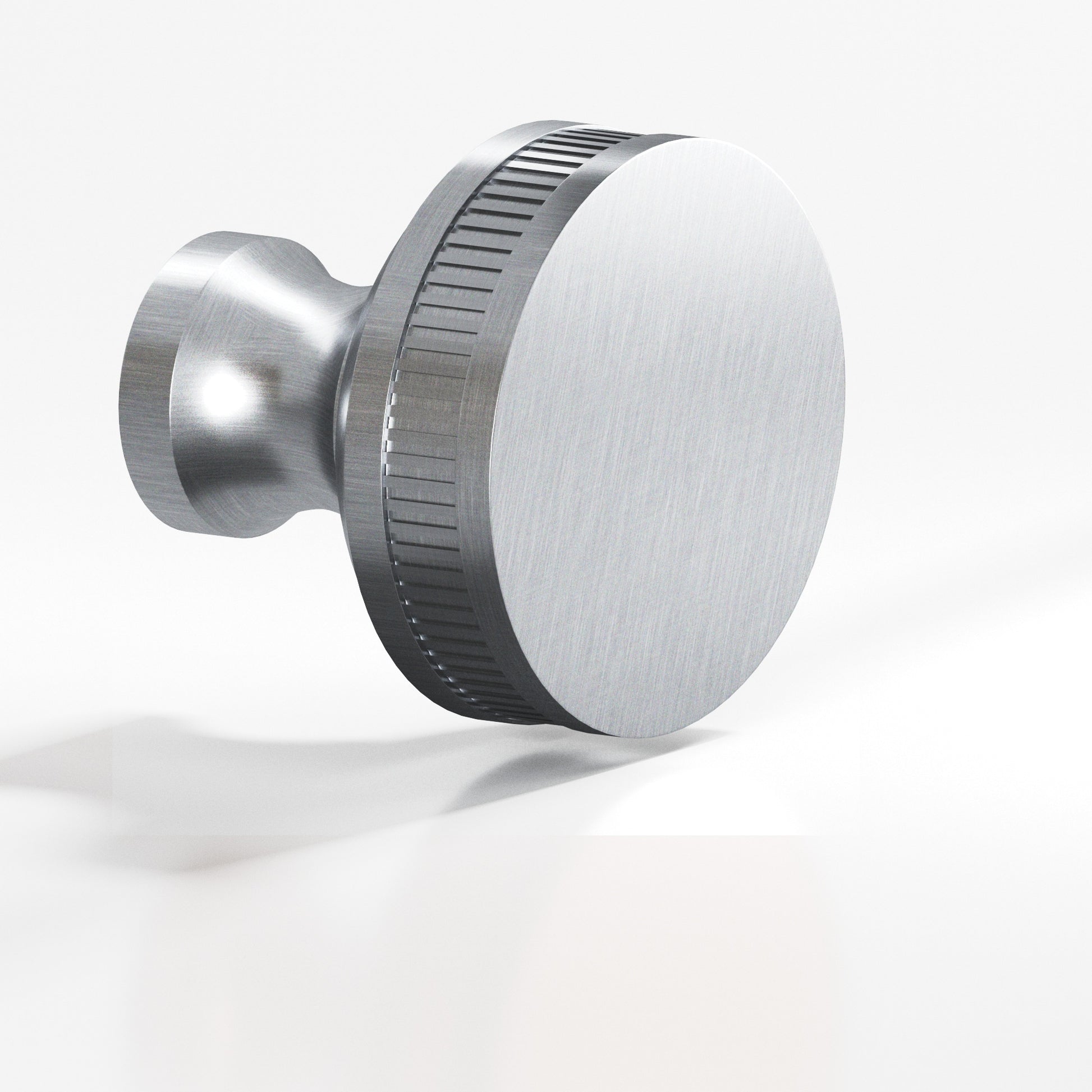 Colonial Bronze Series 583 1" Round Coined Sandwich Cabinet Knob Satin Chrome / 1"