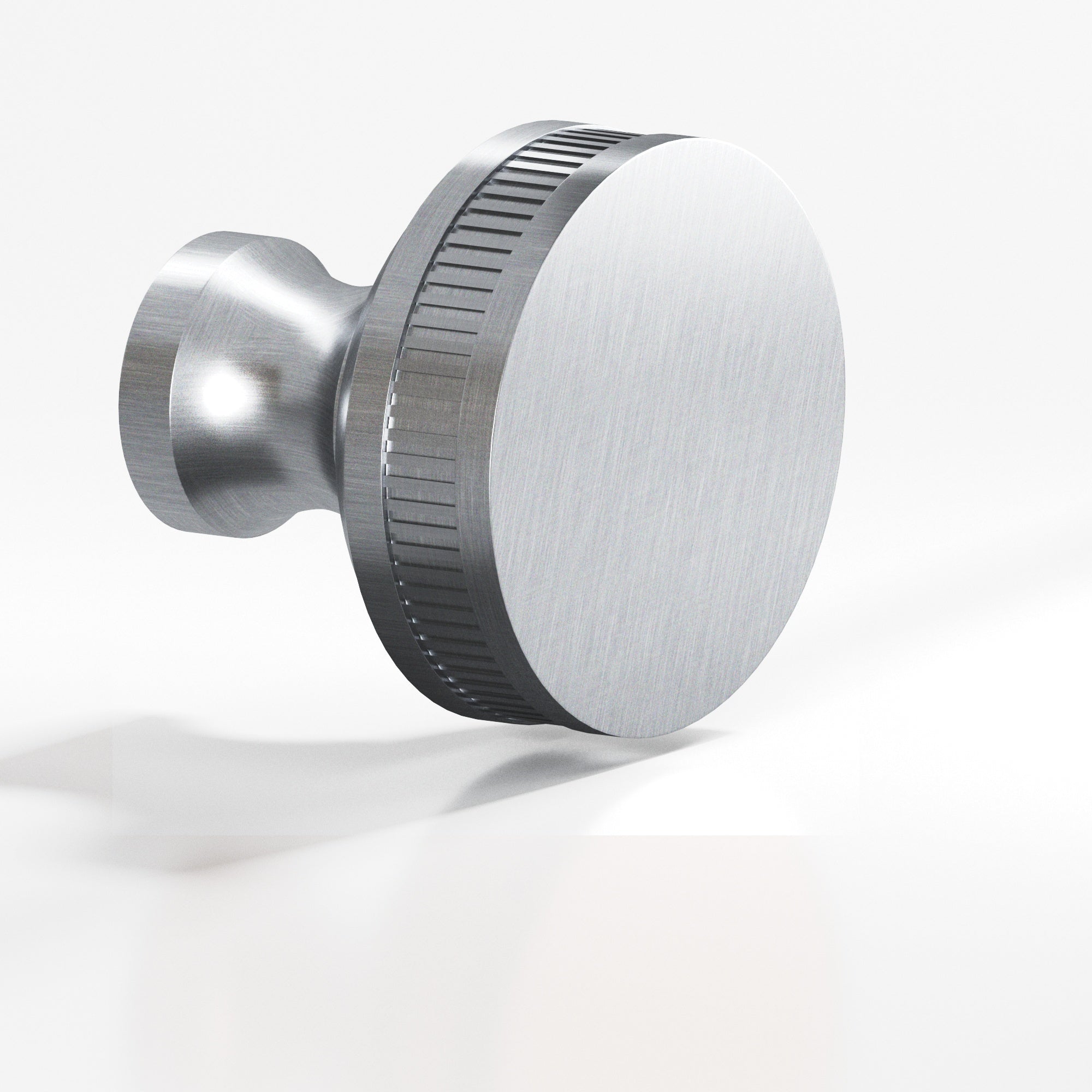 Colonial Bronze Series 583 1" Round Coined Sandwich Cabinet Knob Satin Chrome / 1"