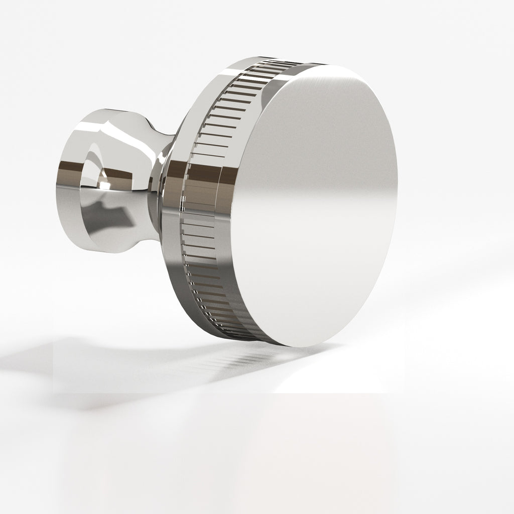 Colonial Bronze Series 585 1.5" Round Coined Sandwich Cabinet Knob Back-To-Back Shower Kit Polished Nickel / 1.5"