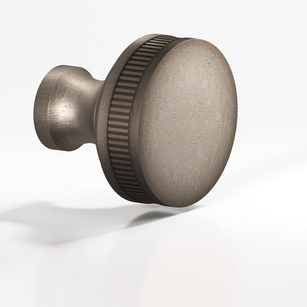 Colonial Bronze Series 583 1" Round Coined Sandwich Cabinet Knob Distressed Pewter / 1"