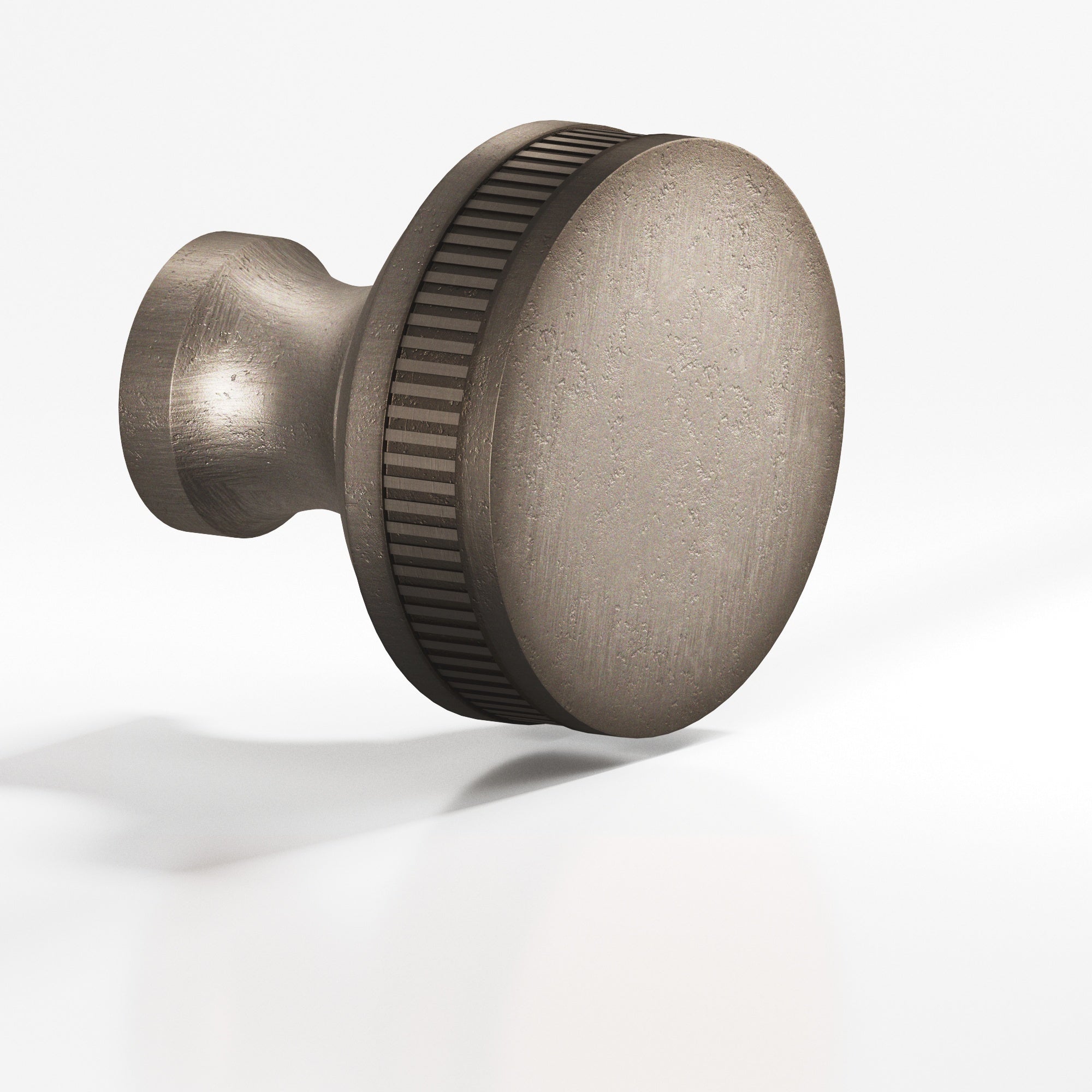 Colonial Bronze Series 585 1.5" Round Coined Sandwich Cabinet Knob Back-To-Back Shower Kit Distressed Pewter / 1.5"
