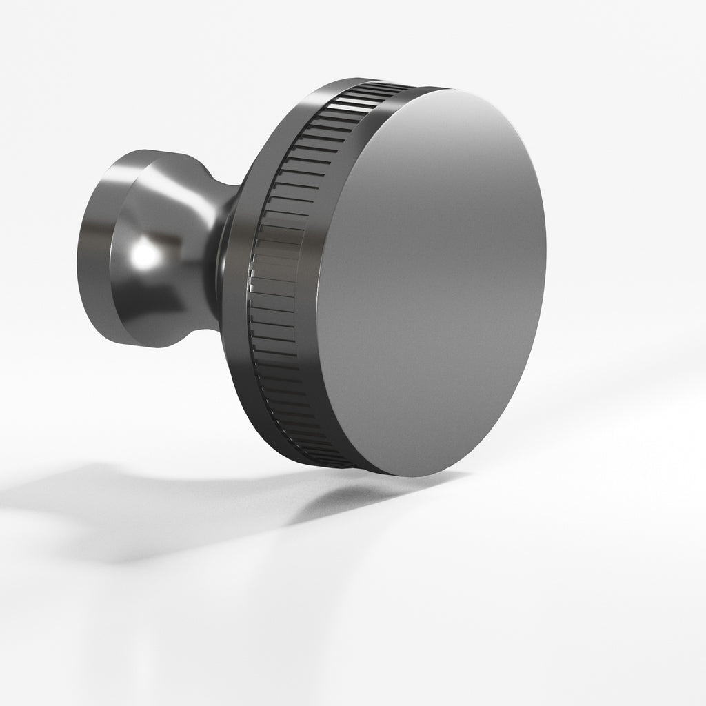 Colonial Bronze Series 585 1.5" Round Coined Sandwich Cabinet Knob Back-To-Back Shower Kit Graphite / 1.5"