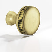 Colonial Bronze Series 583 1" Round Coined Sandwich Cabinet Knob Distressed Antique Brass / 1"