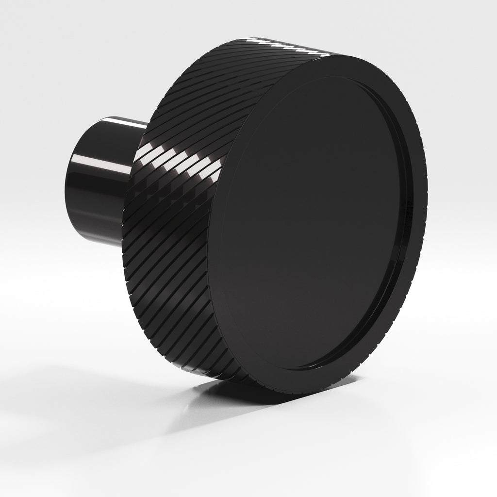 Colonial Bronze Series 591 1.25" Round Single-Knurled Sandwich Cabinet Knob Satin Black / 1.25"