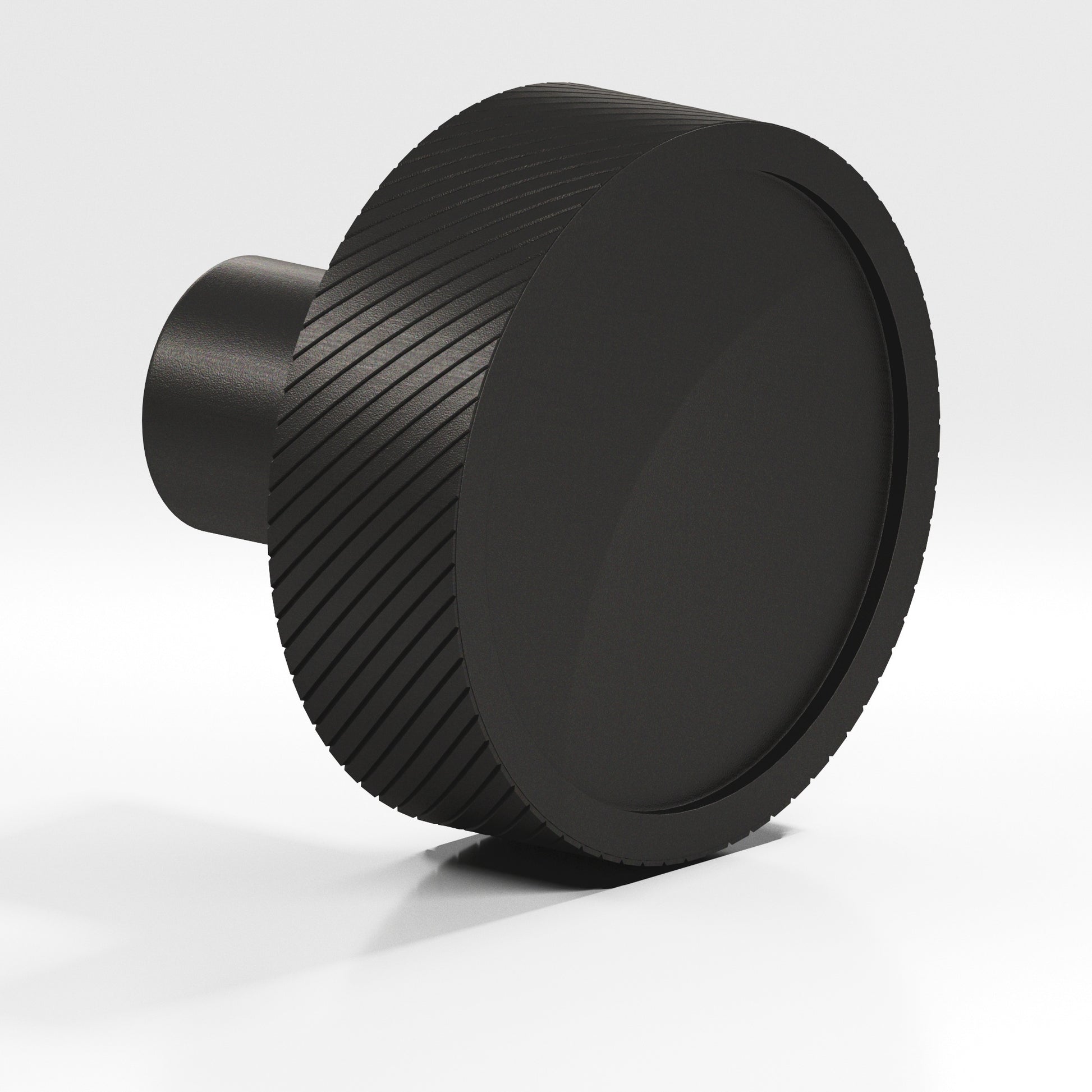 Colonial Bronze Series 591 1.25" Round Single-Knurled Sandwich Cabinet Knob Frost Black™ / 1.25"