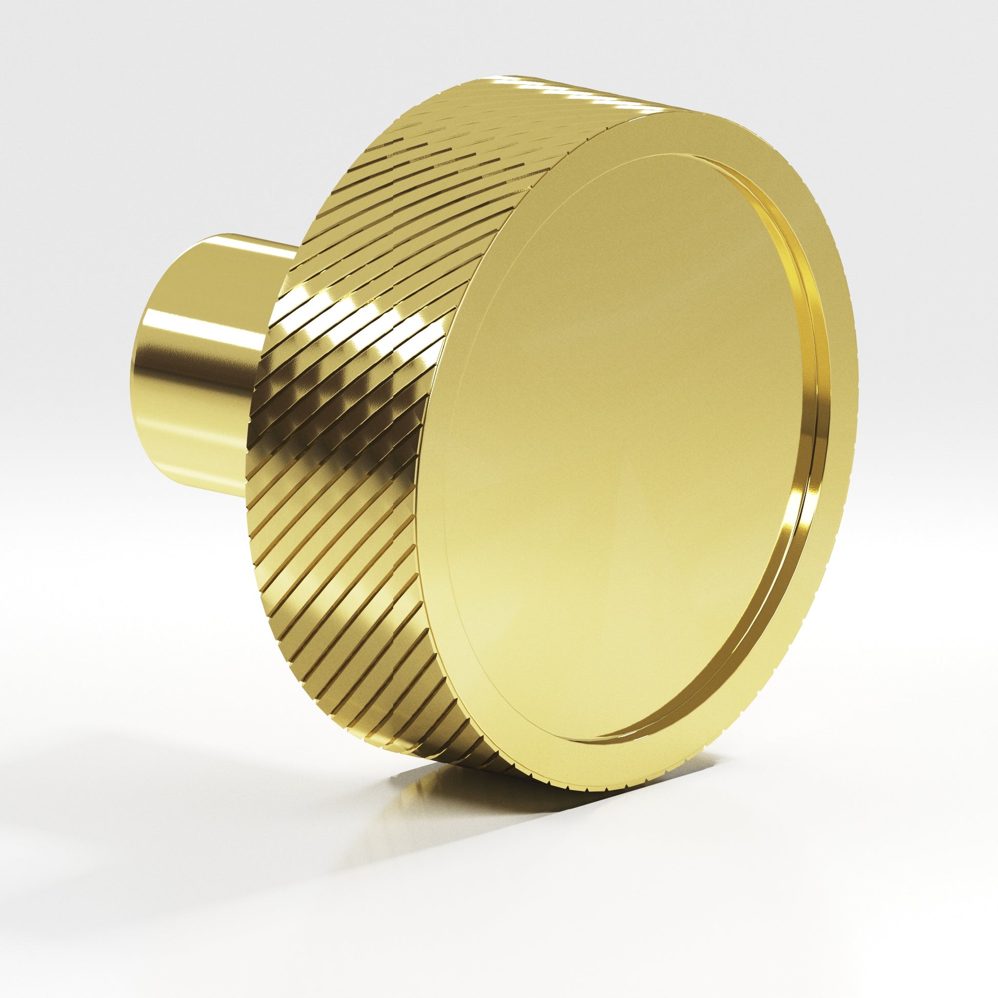 Colonial Bronze Series 591 1.25" Round Single-Knurled Sandwich Cabinet Knob Unlacquered Polished Brass / 1.25"