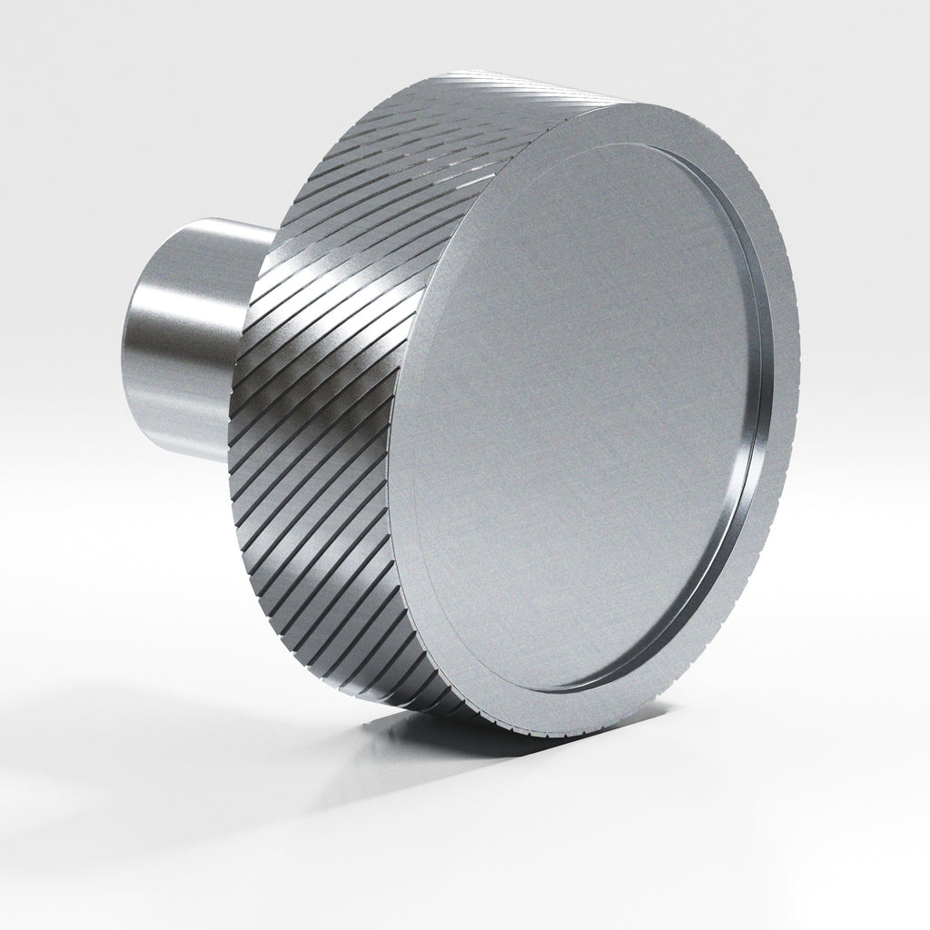 Colonial Bronze Series 591 1.25" Round Single-Knurled Sandwich Cabinet Knob Satin Chrome / 1.25"