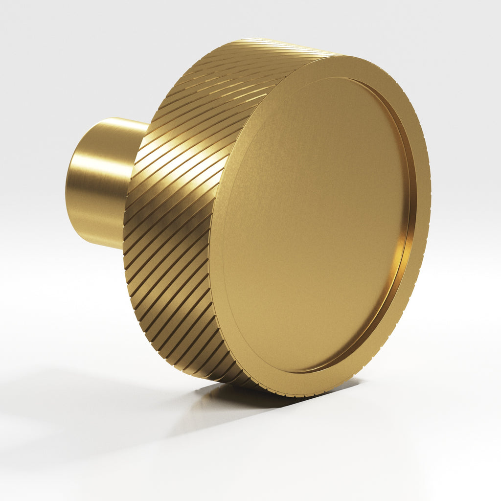 Colonial Bronze Series 591 1.25" Round Single-Knurled Sandwich Cabinet Knob Unlacquered Satin Brass / 1.25"