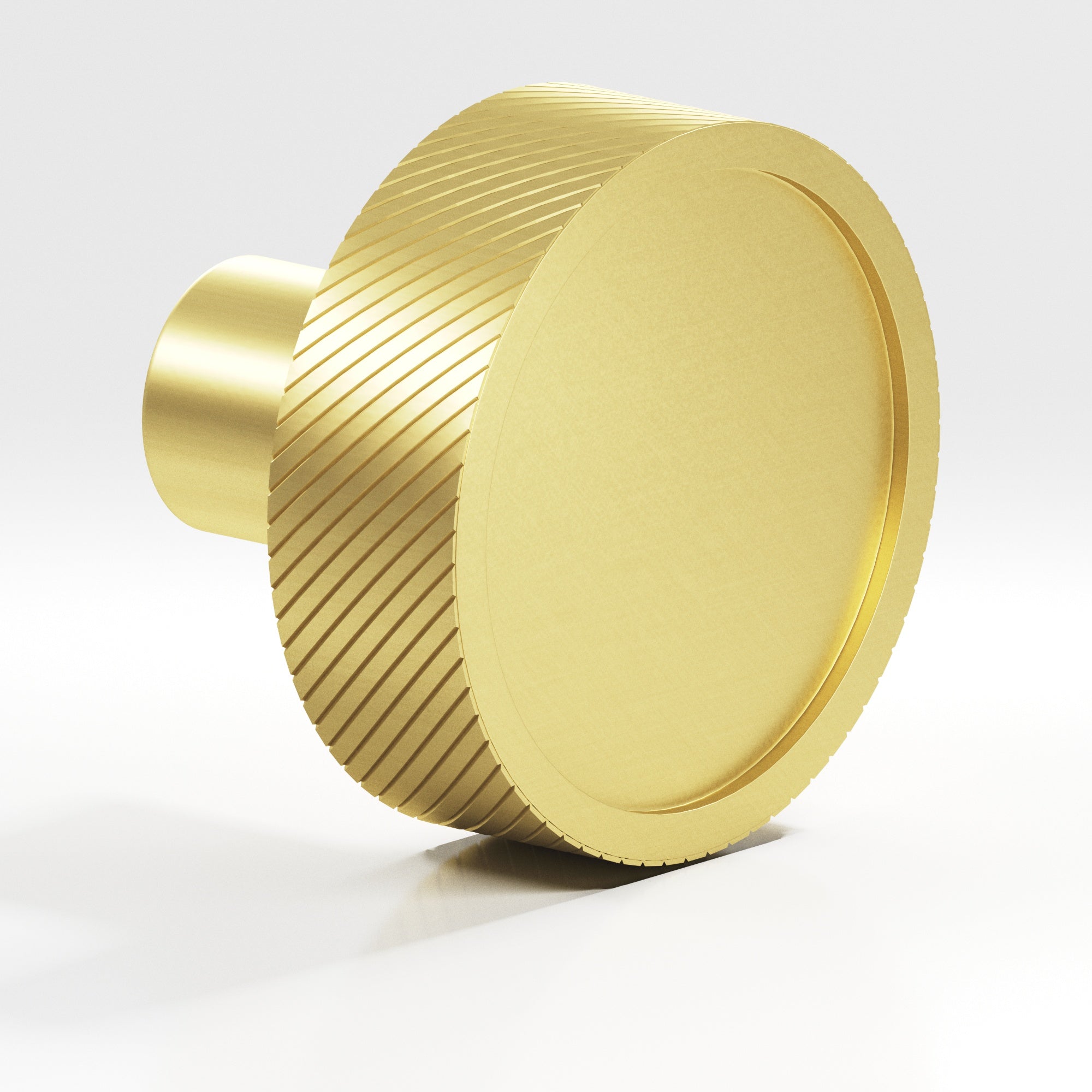 Colonial Bronze Series 591 1.25" Round Single-Knurled Sandwich Cabinet Knob Matte Satin Brass / 1.25"