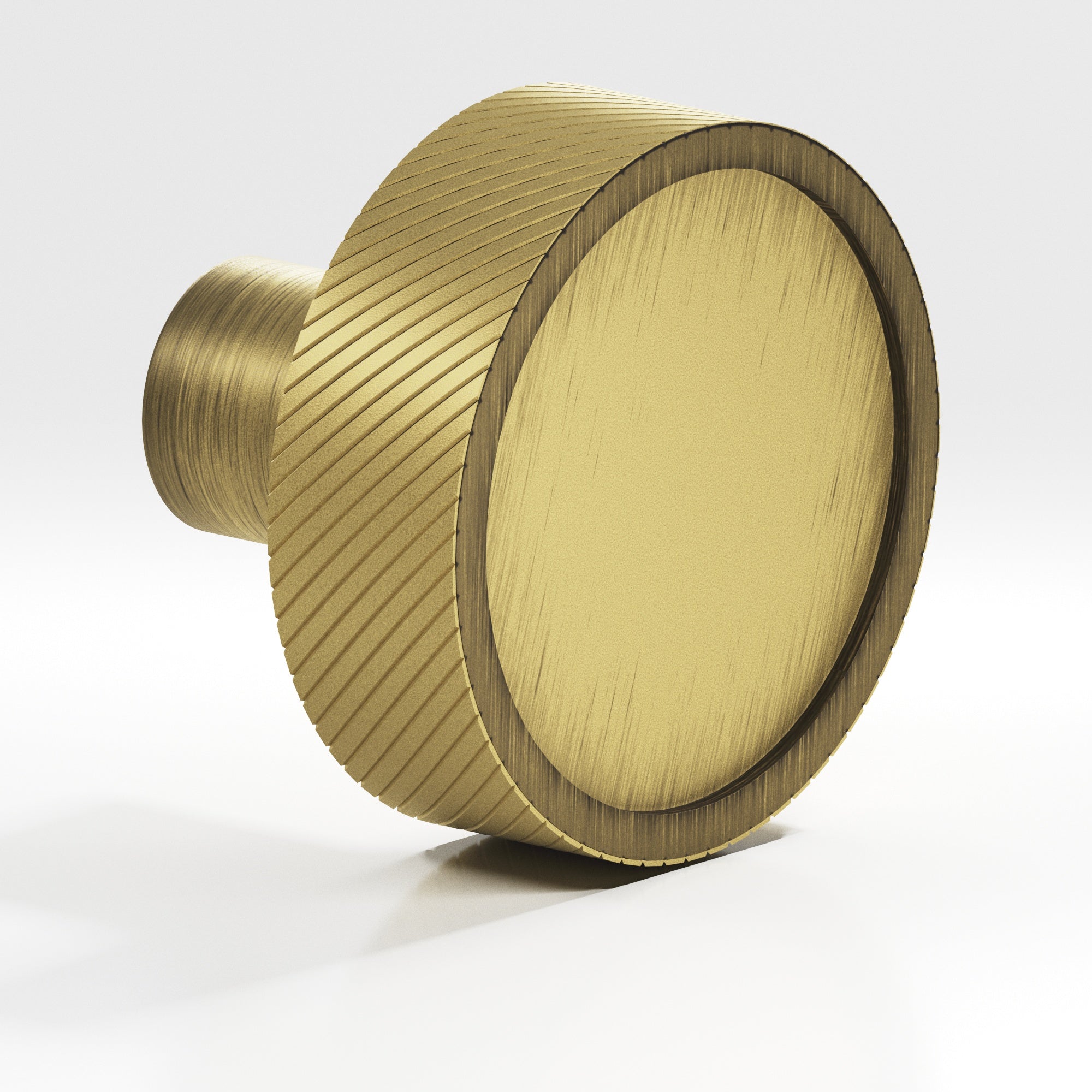 Colonial Bronze Series 591 1.25" Round Single-Knurled Sandwich Cabinet Knob Matte Antique Satin Brass / 1.25"