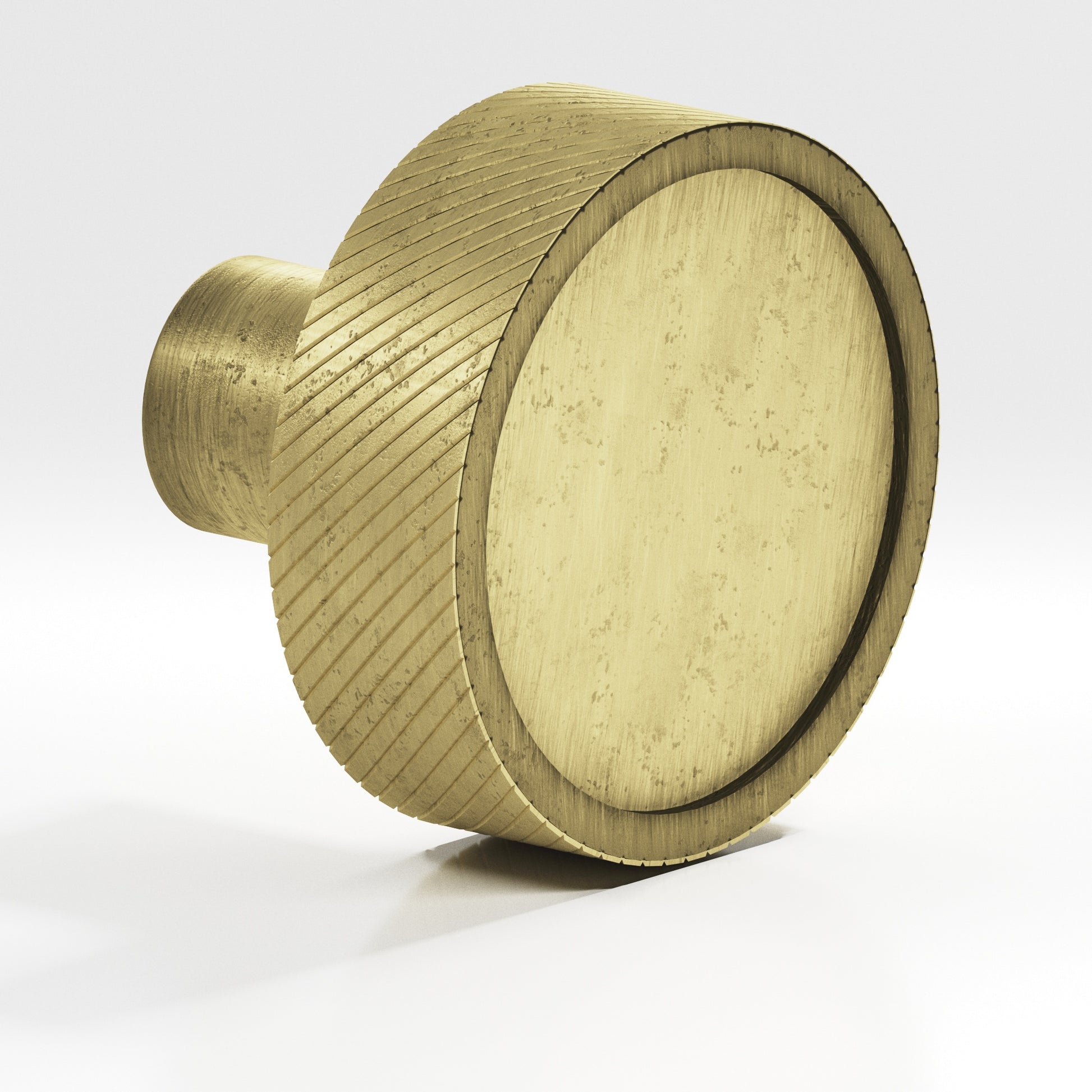 Colonial Bronze Series 591 1.25" Round Single-Knurled Sandwich Cabinet Knob Distressed Antique Brass / 1.25"