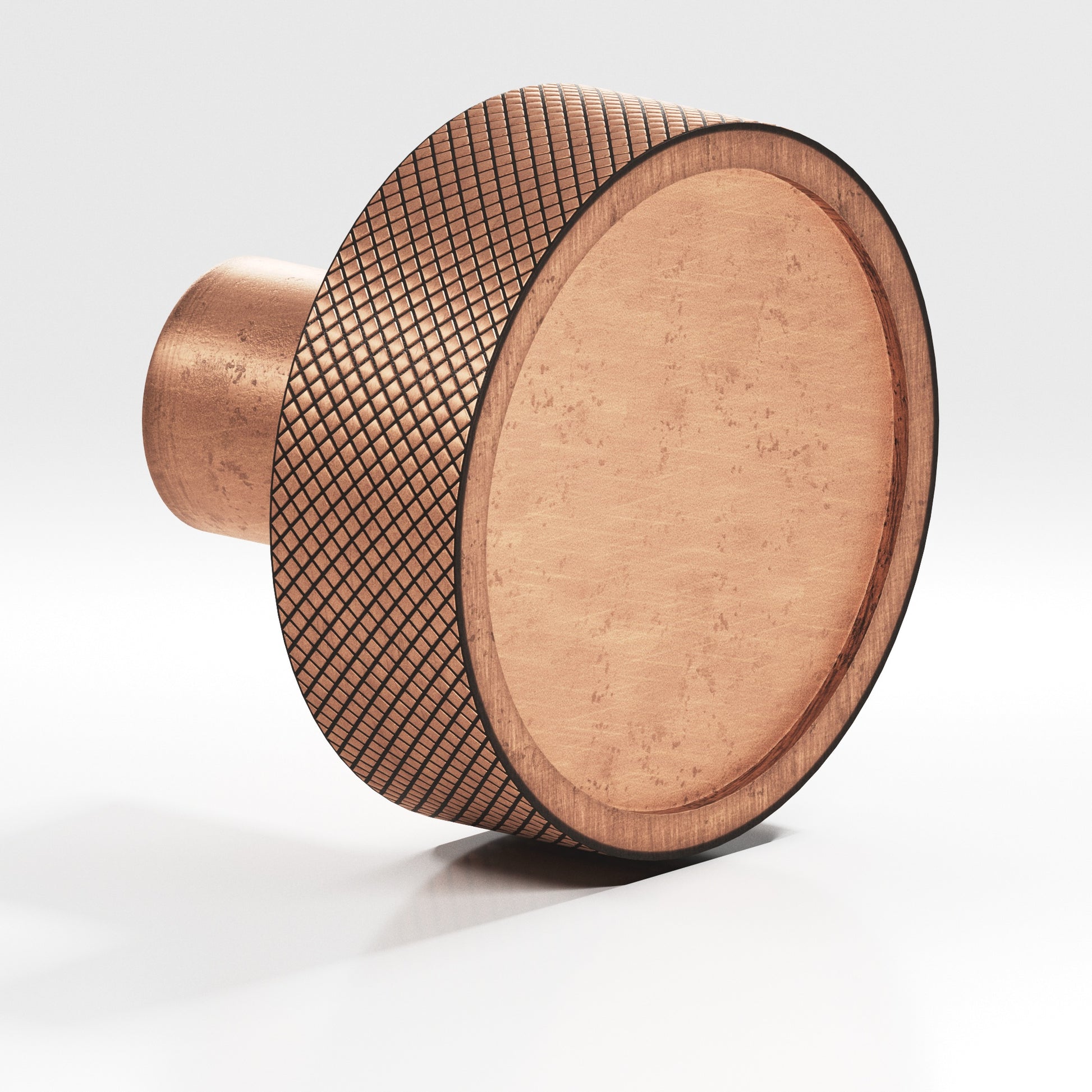 Colonial Bronze Series 595 1.25" Round Diamond-Knurled Sandwich Cabinet Knob Distressed Antique Copper / 1.25"