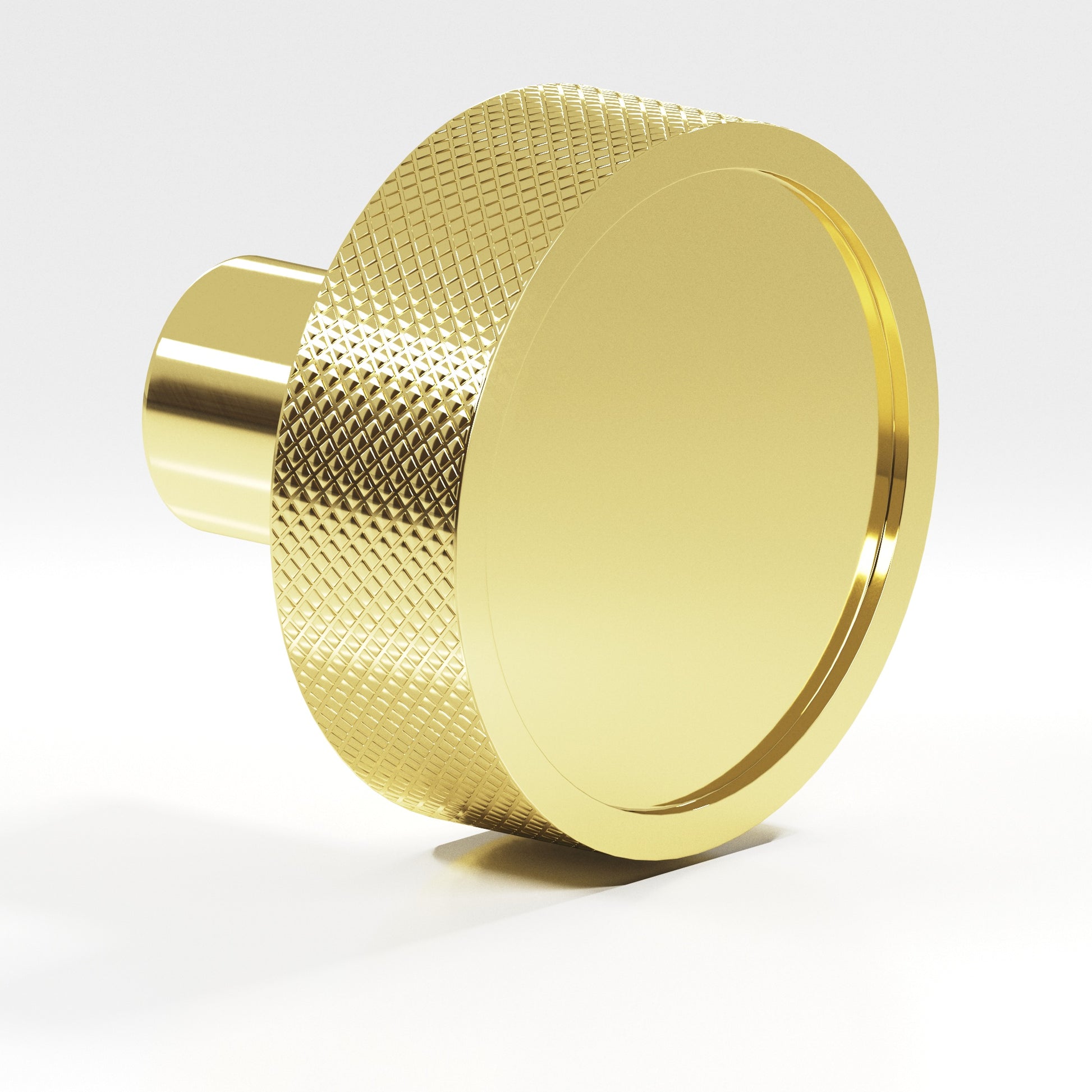 Colonial Bronze Series 595 1.25" Round Diamond-Knurled Sandwich Cabinet Knob Polished Brass / 1.25"