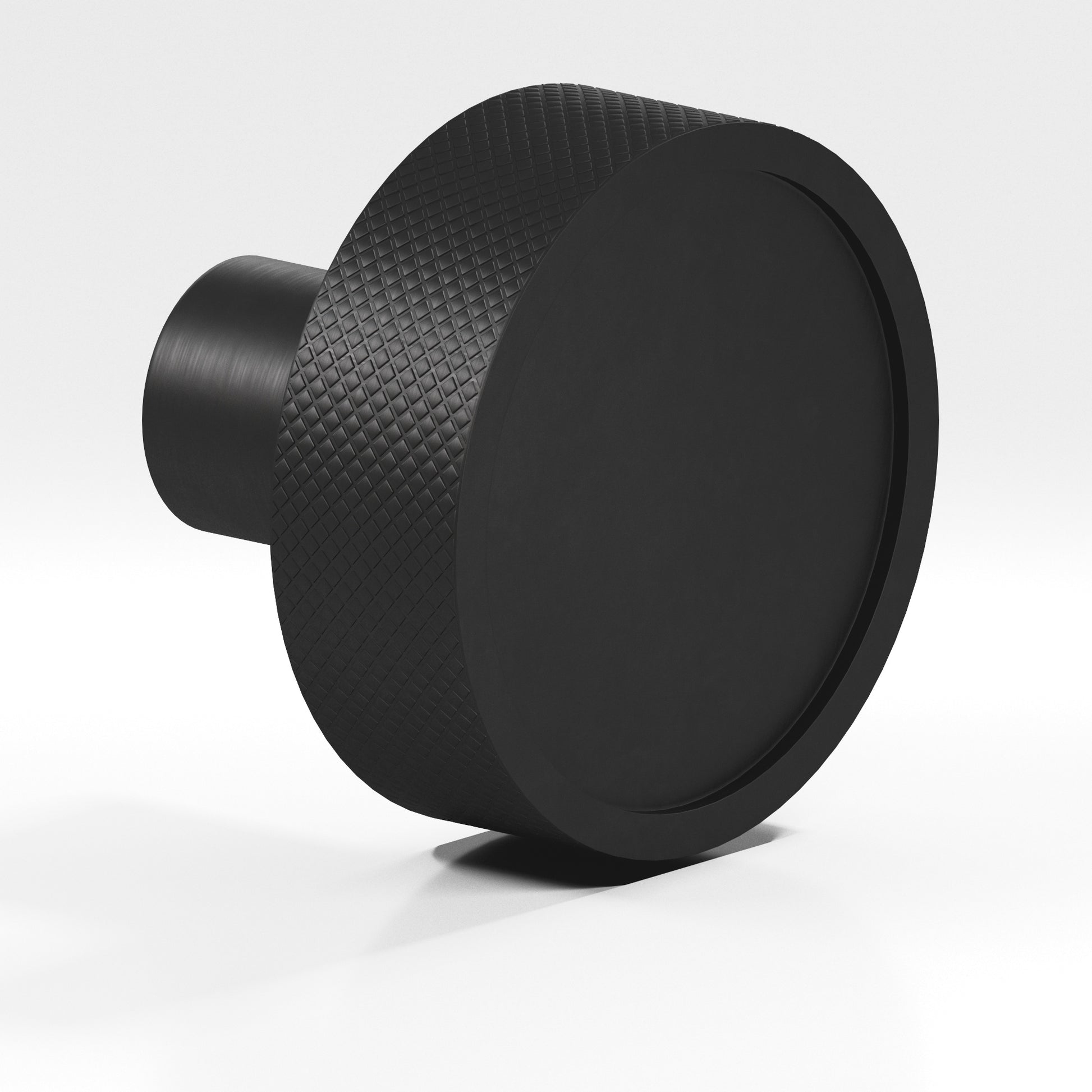 Colonial Bronze Series 595 1.25" Round Diamond-Knurled Sandwich Cabinet Knob Matte Satin Black / 1.25"