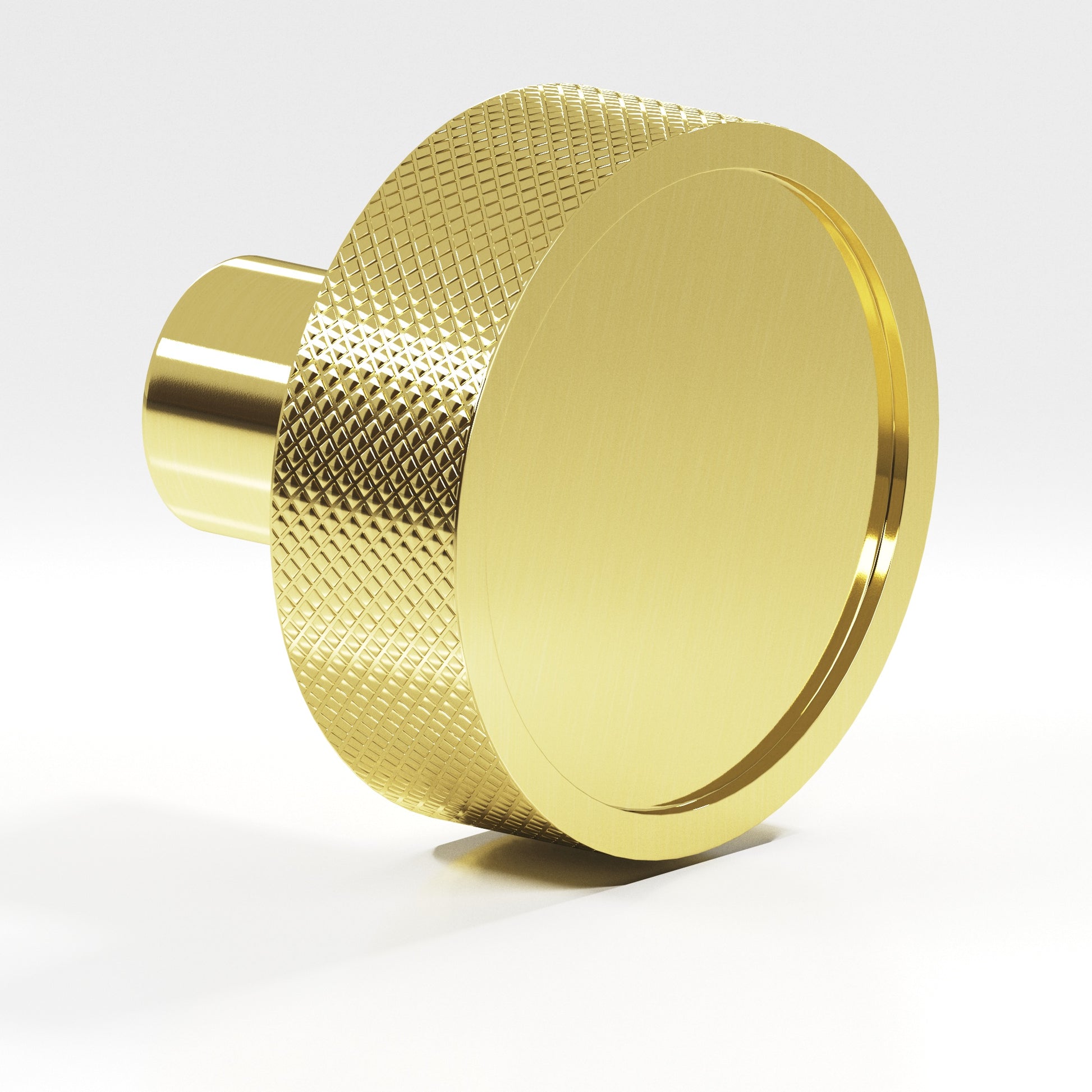 Colonial Bronze Series 595 1.25" Round Diamond-Knurled Sandwich Cabinet Knob Unlacquered Polished Brass / 1.25"