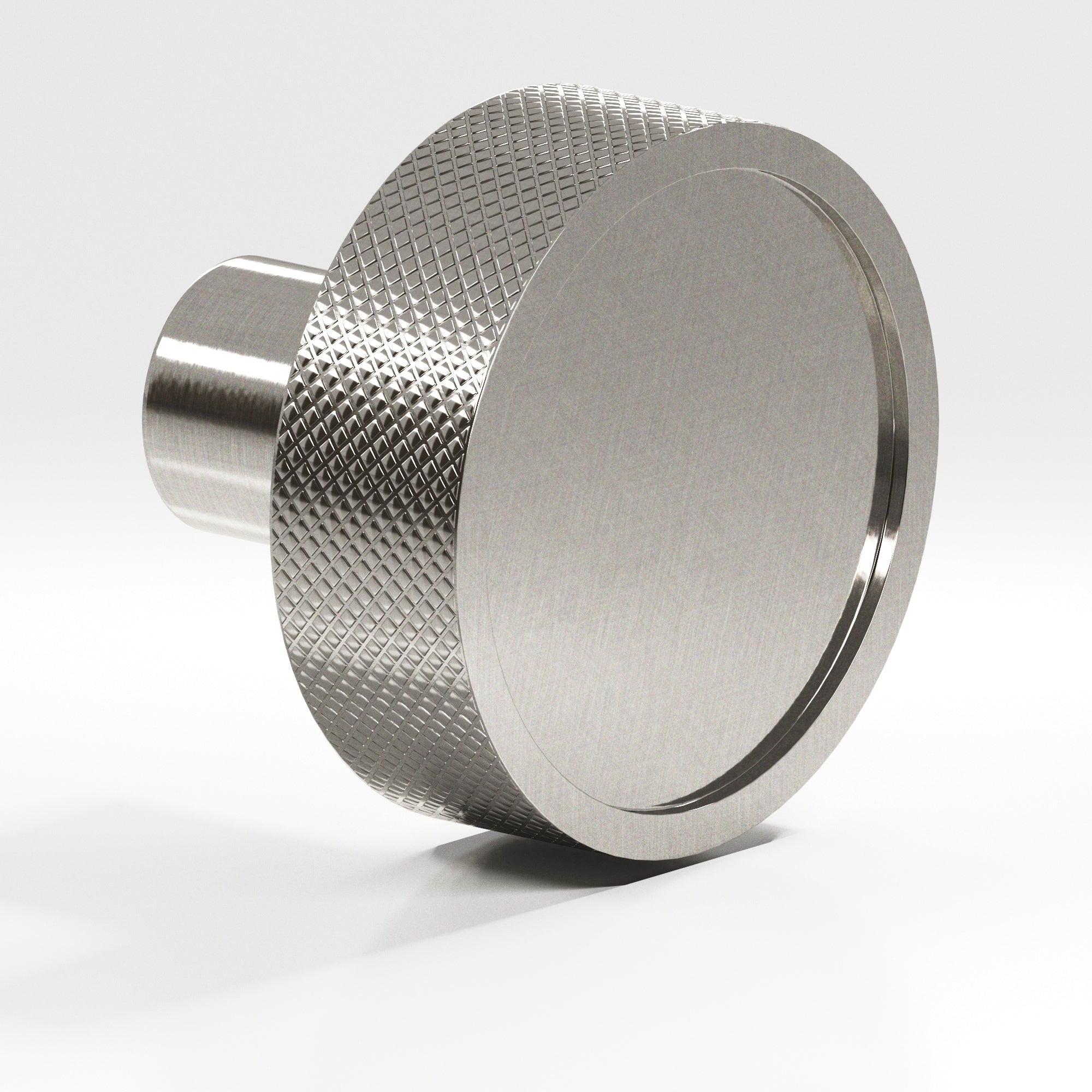 Colonial Bronze Series 595 1.25" Round Diamond-Knurled Sandwich Cabinet Knob Nickel Stainless / 1.25"