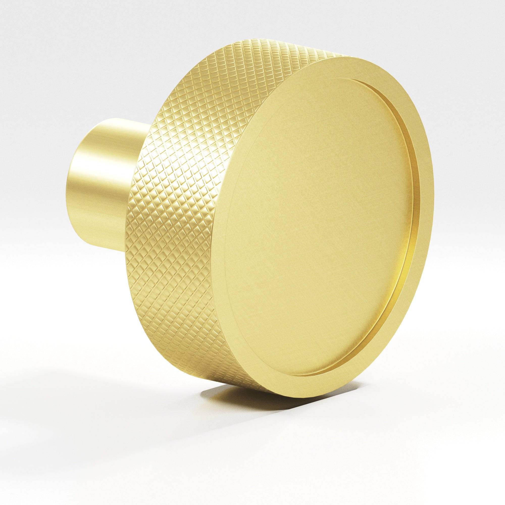 Colonial Bronze Series 595 1.25" Round Diamond-Knurled Sandwich Cabinet Knob Matte Satin Brass / 1.25"