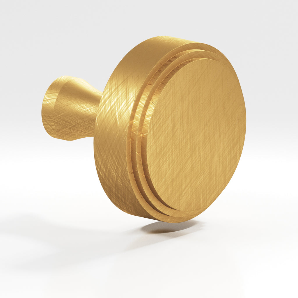 Colonial Bronze Series 621 1.25" Round Stepped Cabinet Knob With Flared Post Weathered Brass / 1.25"