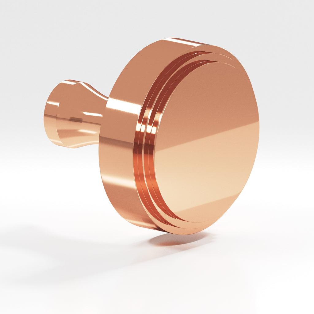Colonial Bronze Series 621 1.25" Round Stepped Cabinet Knob With Flared Post Polished Copper / 1.25"