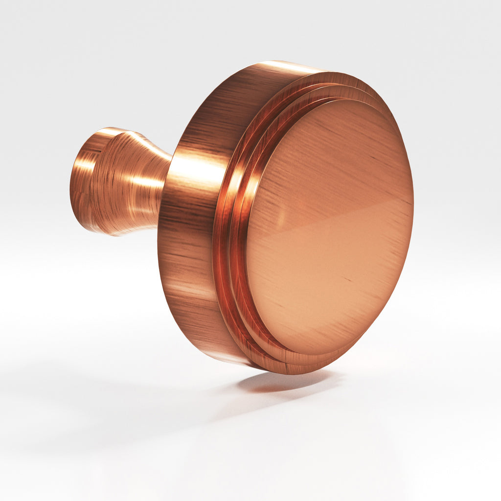 Colonial Bronze Series 620 1" Round Stepped Cabinet Knob With Flared Post Antique Copper / 1"