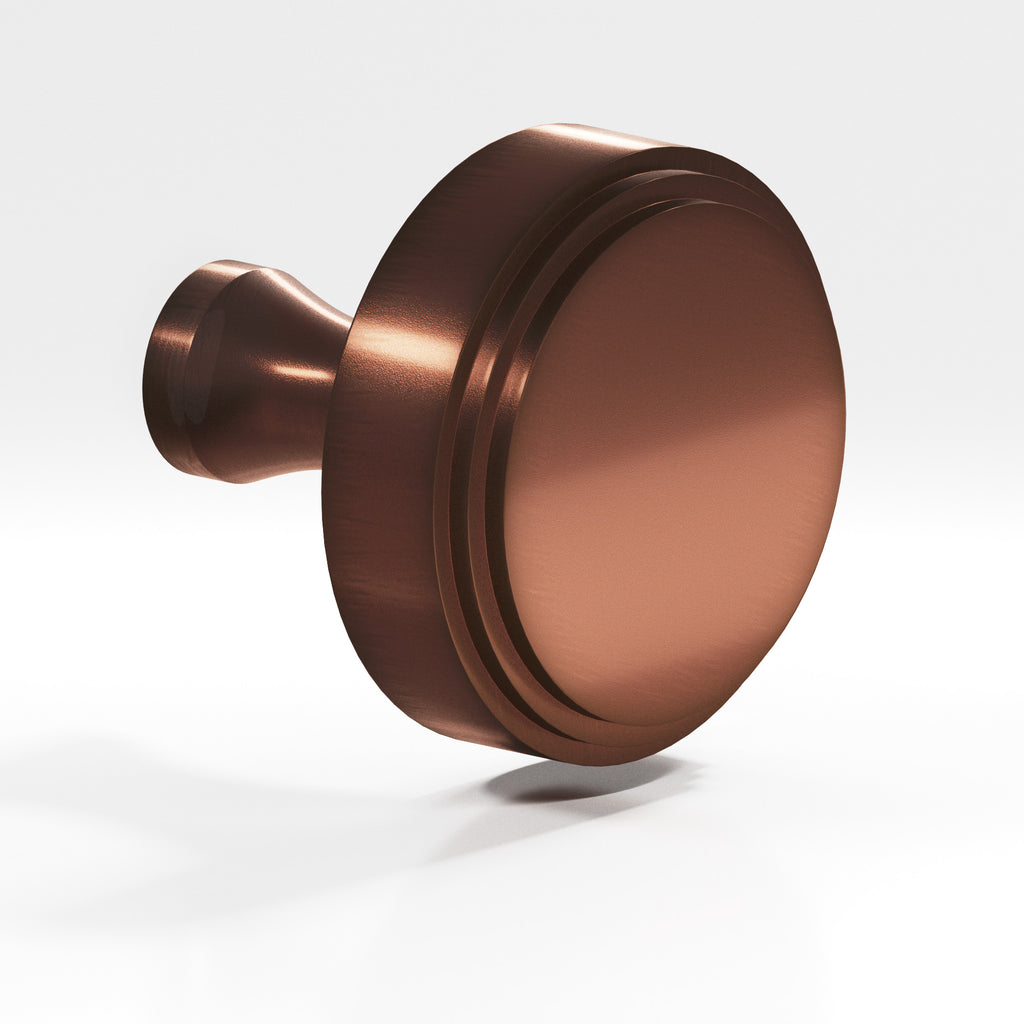 Colonial Bronze Series 621 1.25" Round Stepped Cabinet Knob With Flared Post Matte Antique Copper / 1.25"