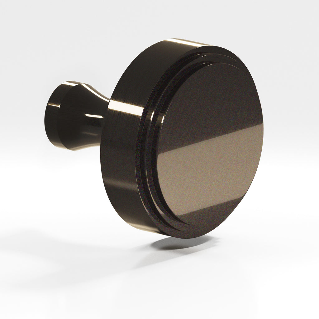 Colonial Bronze Series 620 1" Round Stepped Cabinet Knob With Flared Post Dark Statuary Bronze / 1"