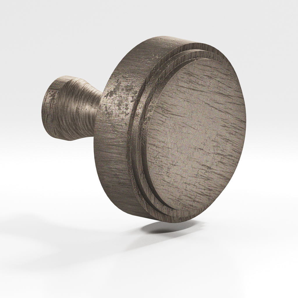 Colonial Bronze Series 621 1.25" Round Stepped Cabinet Knob With Flared Post Distressed Pewter / 1.25"