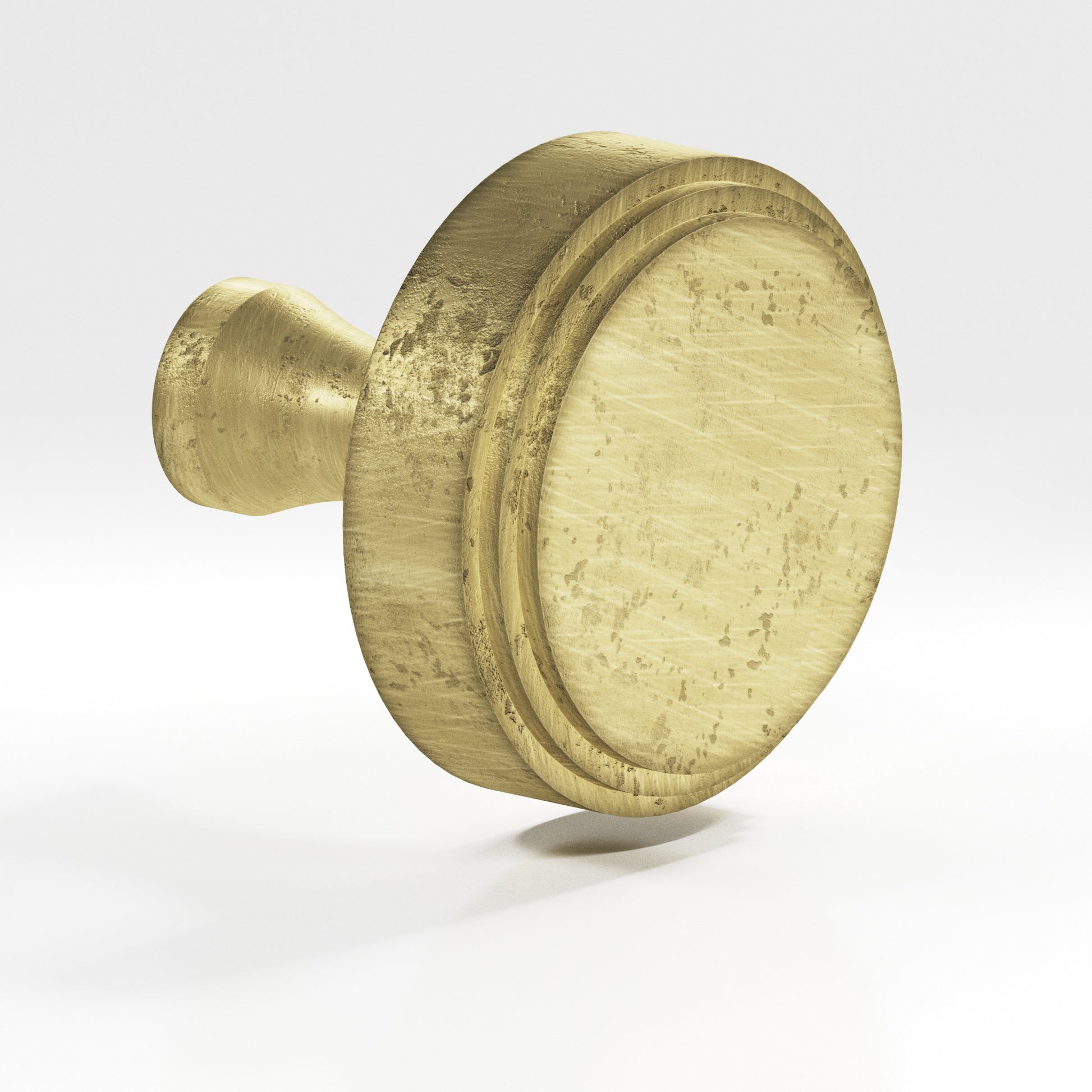 Colonial Bronze Series 622 1.5" Round Stepped Cabinet Knob With Flared Post Distressed Antique Brass / 1.5"