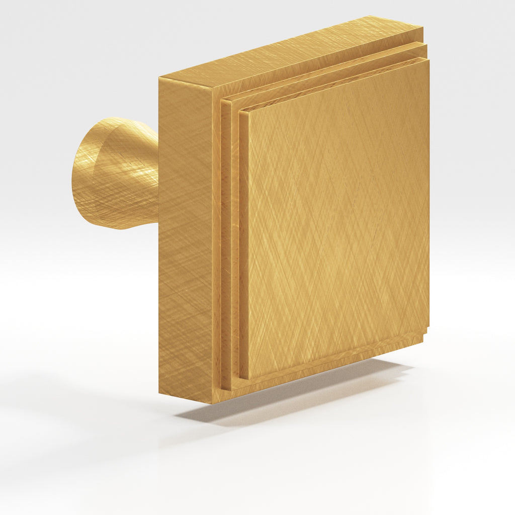 Colonial Bronze Series 625 1.5" Square Stepped Cabinet Knob With Flared Post Weathered Brass / 1.5"