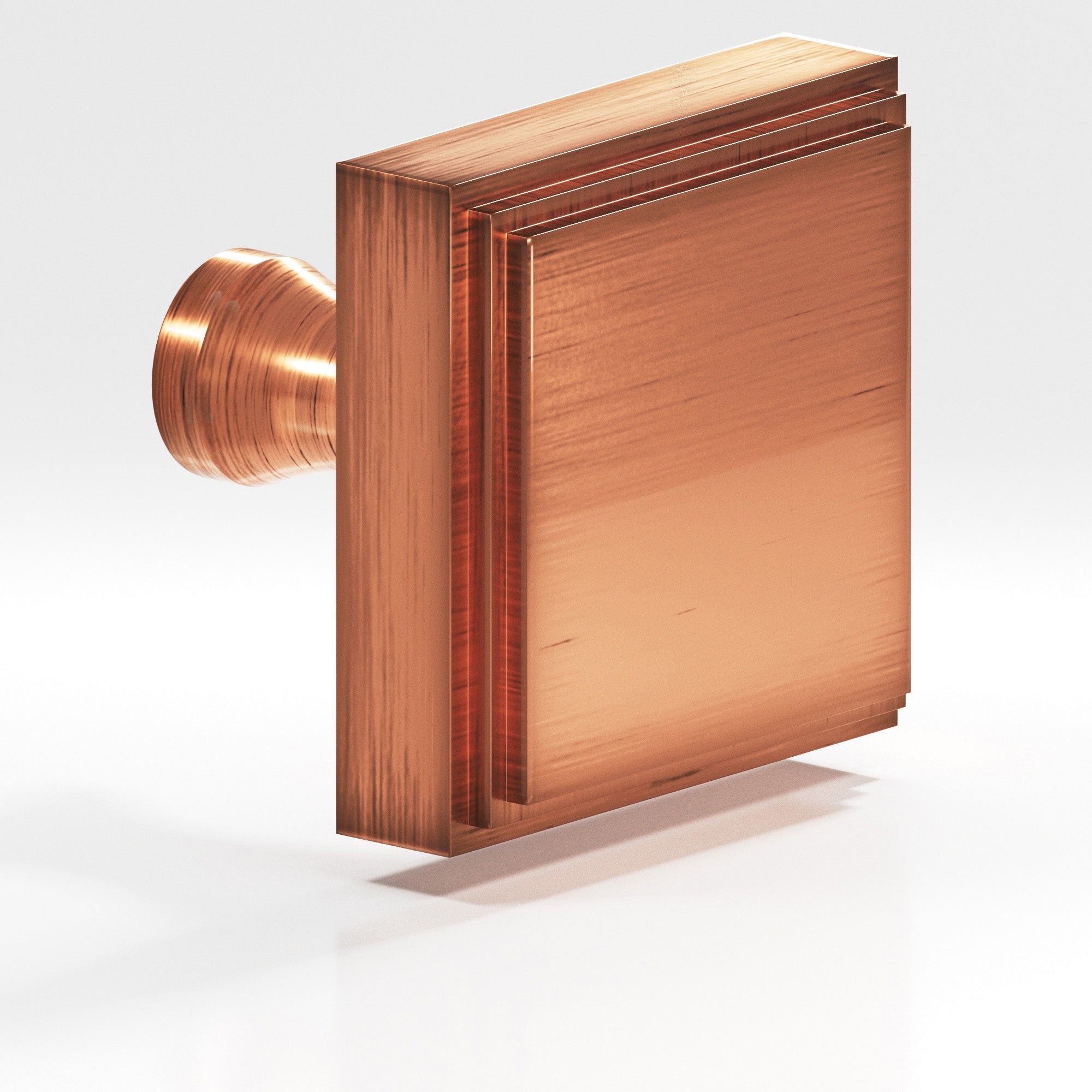 Colonial Bronze Series 623 1" Square Stepped Cabinet Knob With Flared Post Antique Copper / 1"