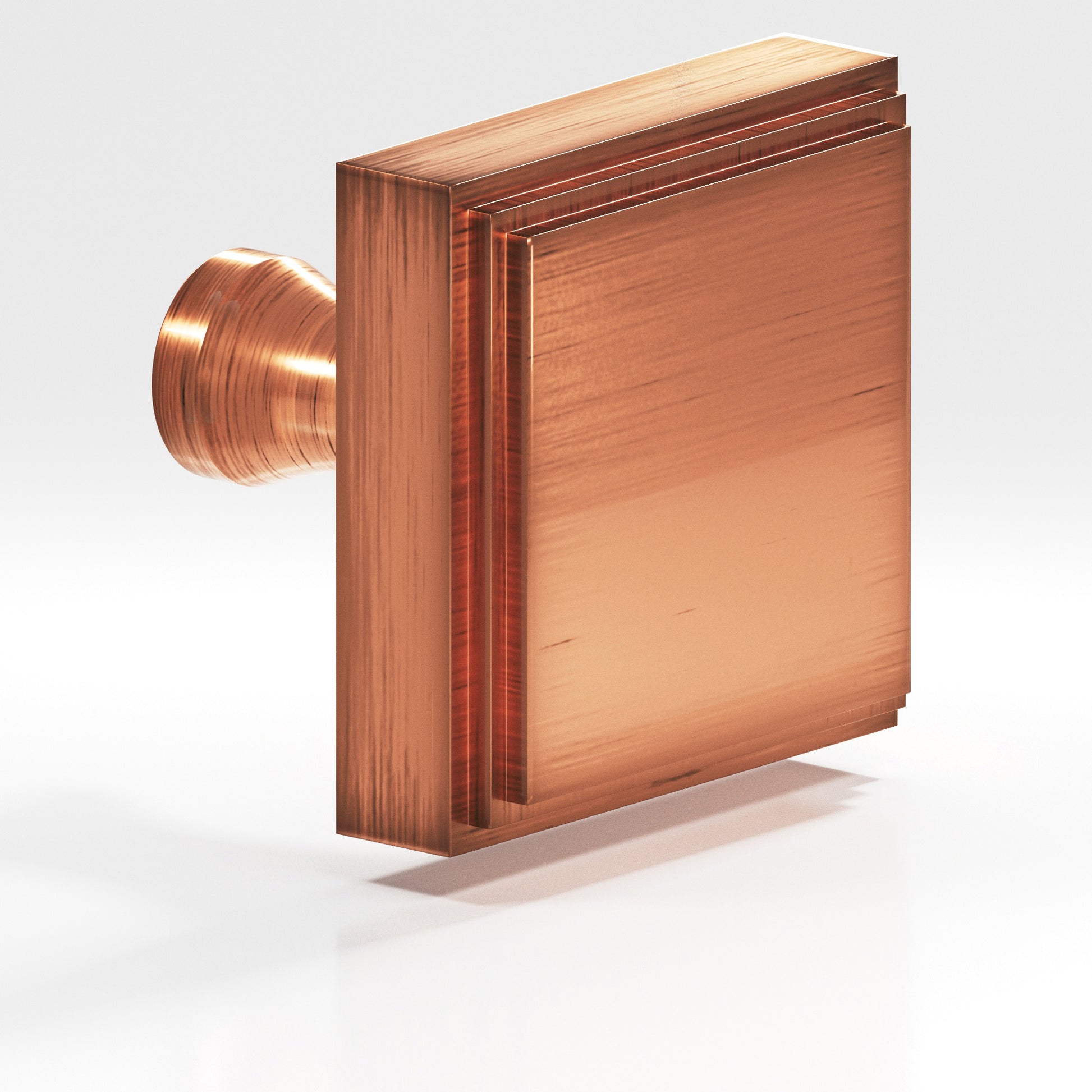 Colonial Bronze Series 625 1.5" Square Stepped Cabinet Knob With Flared Post Antique Copper / 1.5"