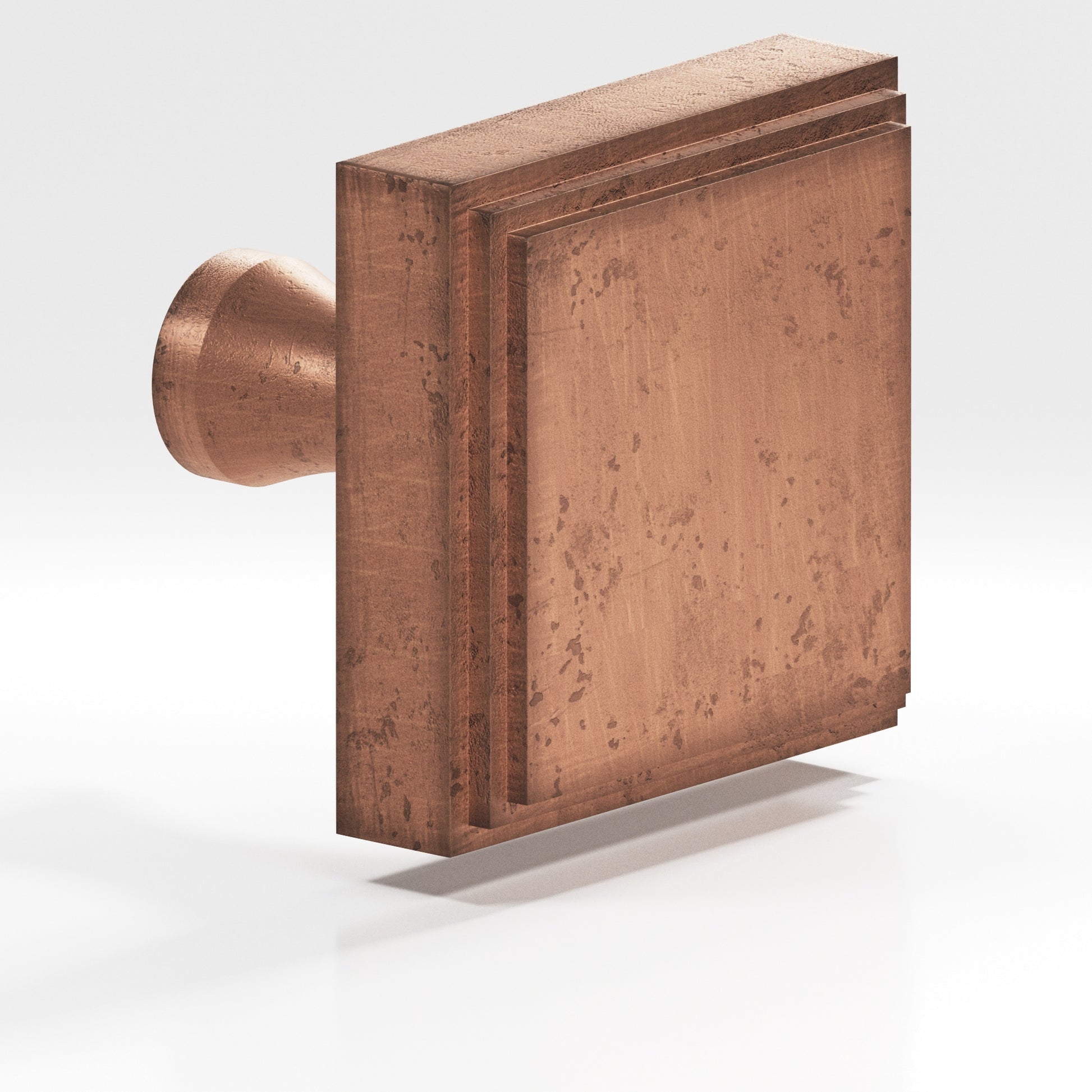 Colonial Bronze Series 625 1.5" Square Stepped Cabinet Knob With Flared Post Distressed Antique Copper / 1.5"