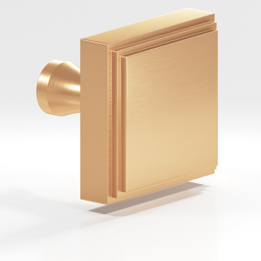 Colonial Bronze Series 625 1.5" Square Stepped Cabinet Knob With Flared Post Matte Satin Bronze / 1.5"