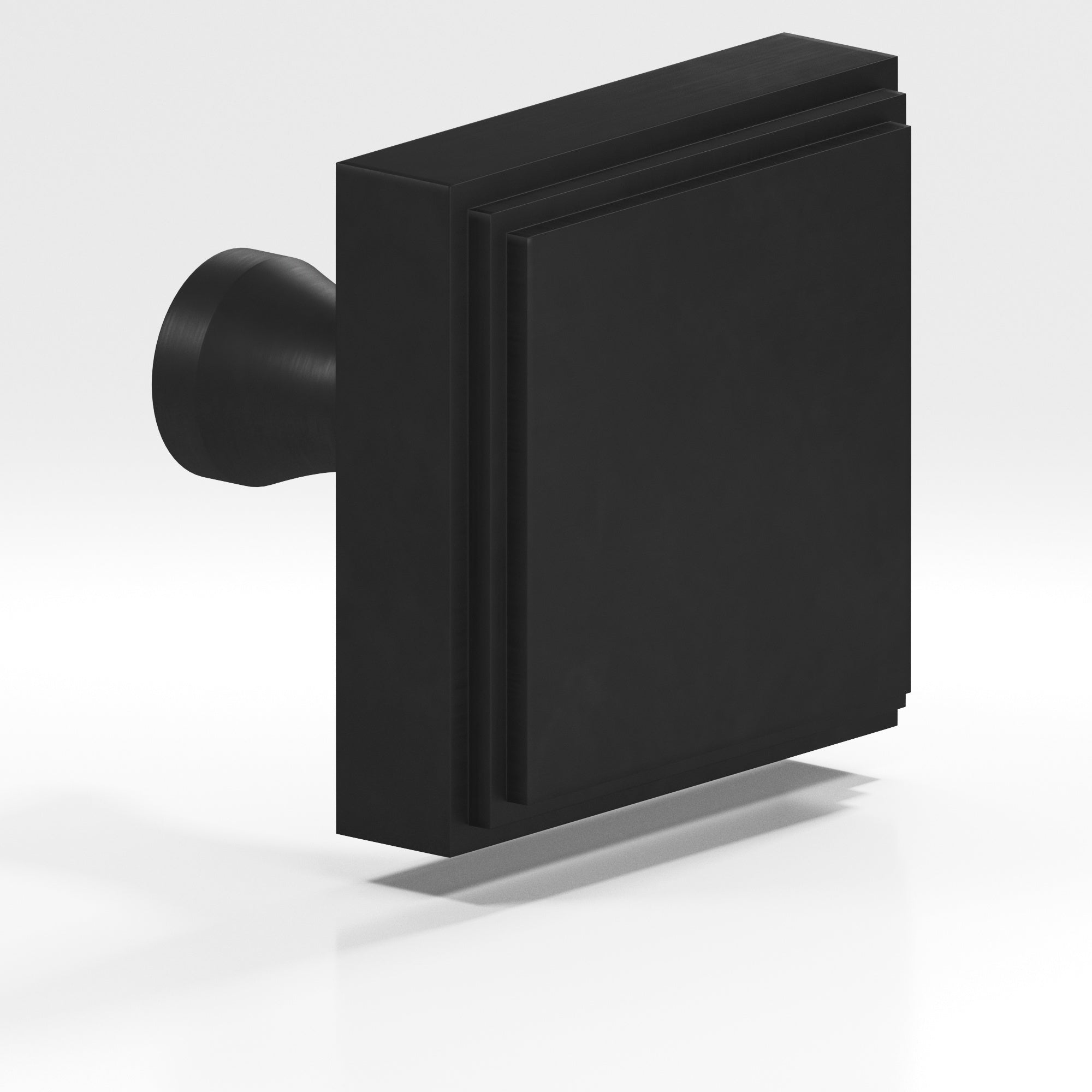 Colonial Bronze Series 625 1.5" Square Stepped Cabinet Knob With Flared Post Matte Satin Black / 1.5"