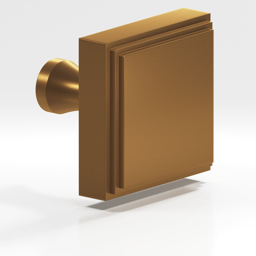 Colonial Bronze Series 625 1.5" Square Stepped Cabinet Knob With Flared Post Matte Light Statuary Bronze / 1.5"