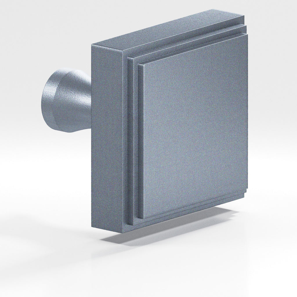 Colonial Bronze Series 625 1.5" Square Stepped Cabinet Knob With Flared Post Frost Chrome™ / 1.5"