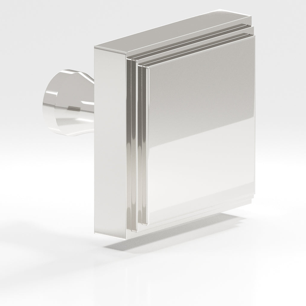 Colonial Bronze Series 625 1.5" Square Stepped Cabinet Knob With Flared Post Polished Nickel / 1.5"
