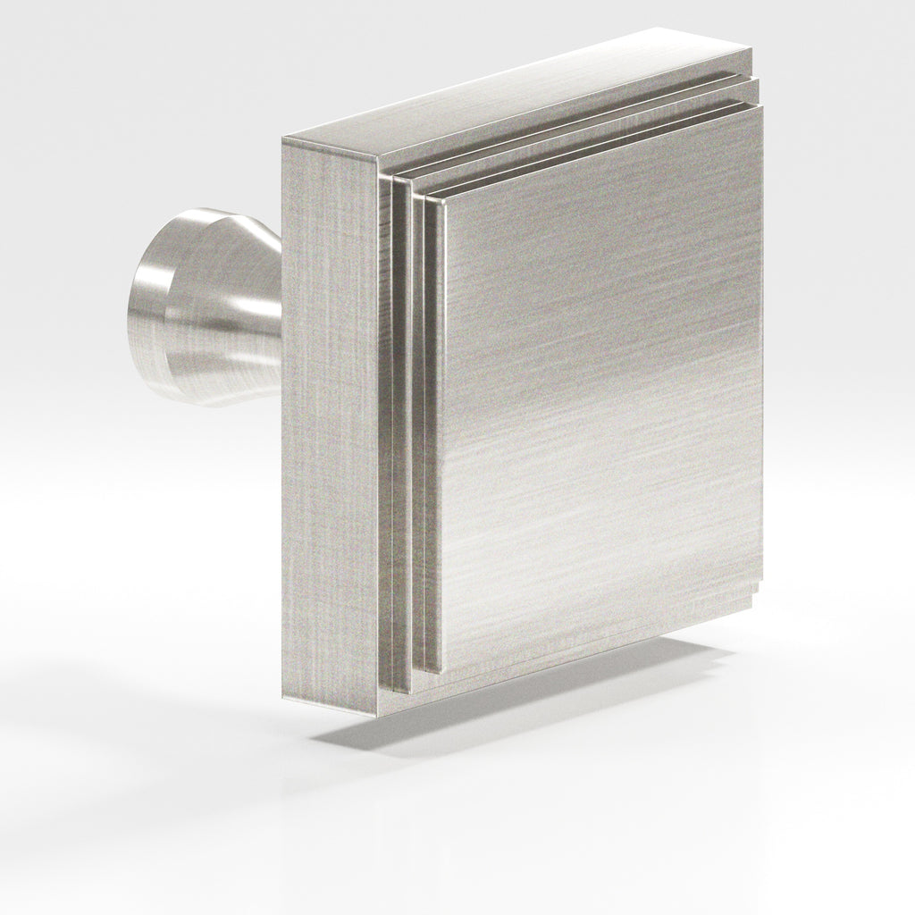 Colonial Bronze Series 625 1.5" Square Stepped Cabinet Knob With Flared Post Satin Nickel / 1.5"