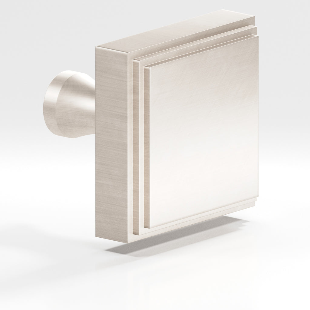Colonial Bronze Series 625 1.5" Square Stepped Cabinet Knob With Flared Post Matte Satin Nickel / 1.5"